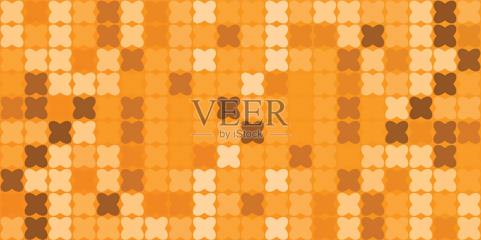 抽象形状概念设计背景。抽象对称花卉形状。渐变背景上的几何三叶草图案。抽象彩色背景。矢量插图。插画图片素材