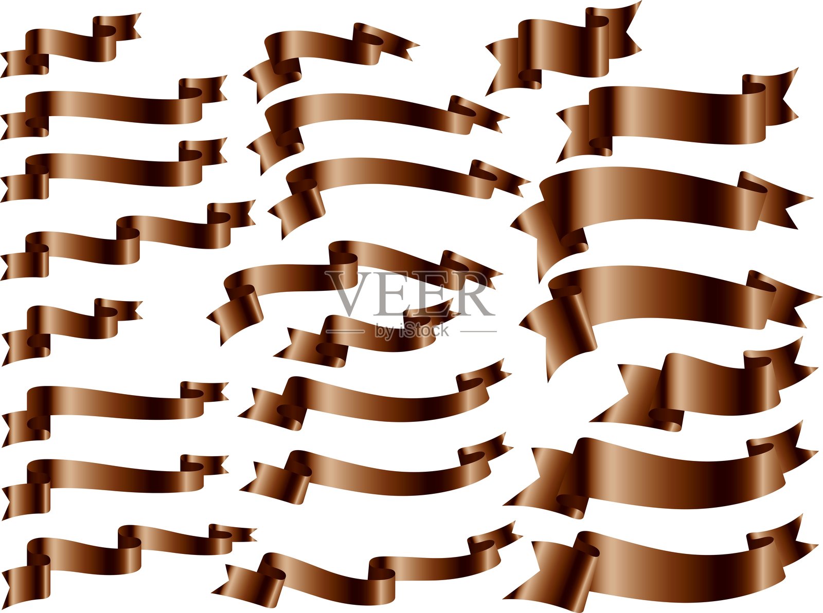 带子，变形滑动，18棕色插画图片素材