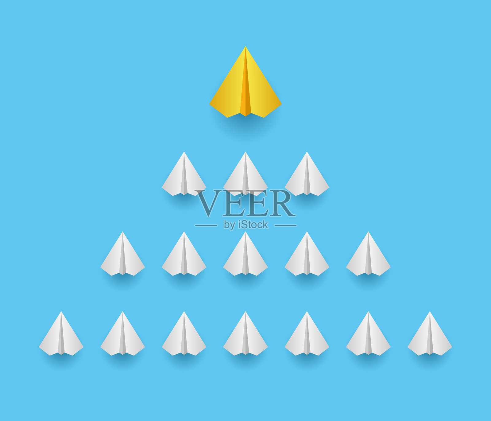 领导力概念纸飞机矢量背景插画图片素材