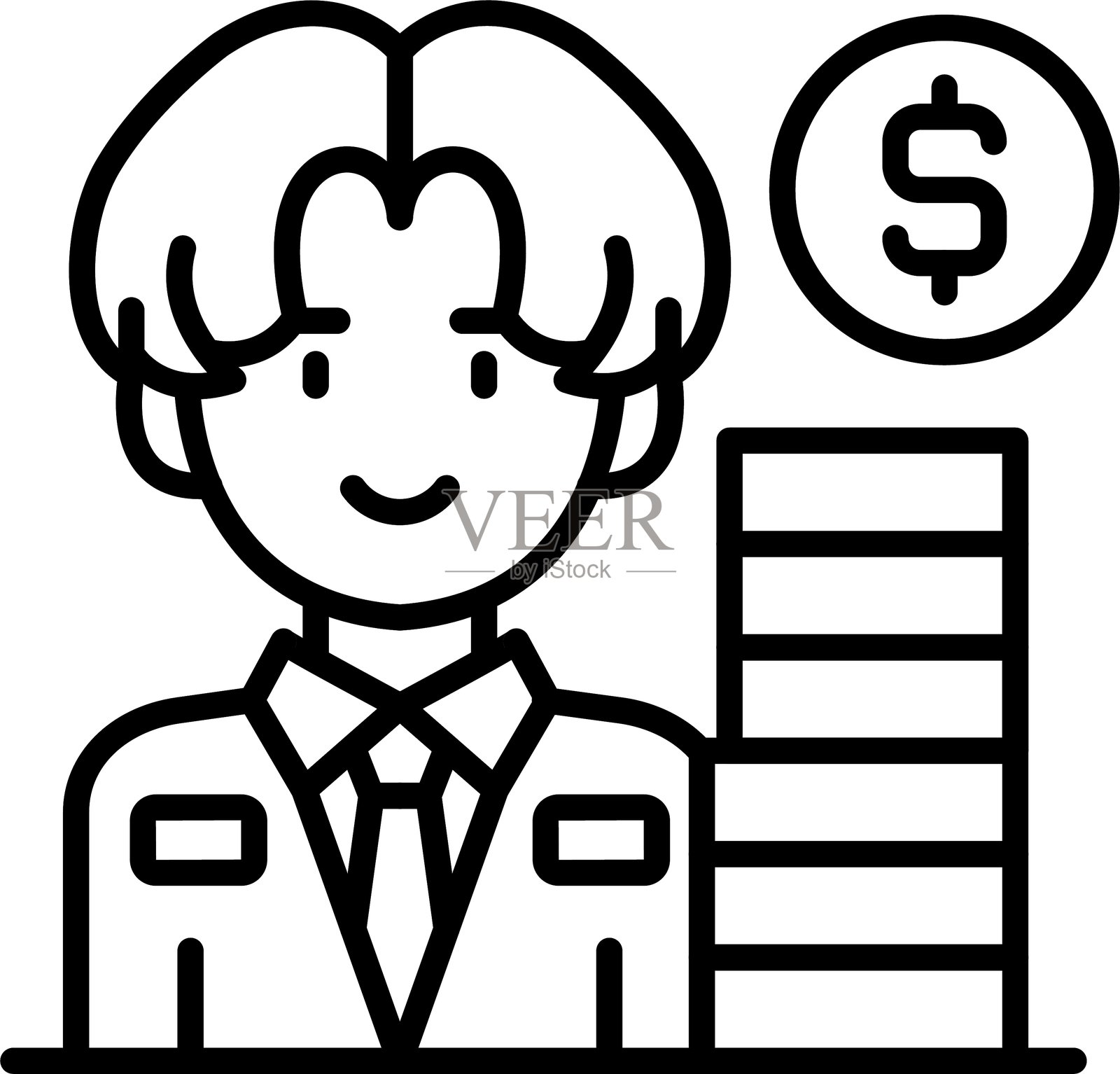 理财经理图标矢量元素插画图片素材