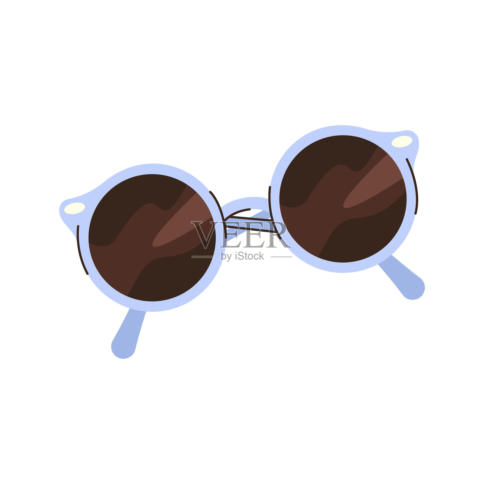 太阳镜矢量图标。防晒眼镜。插画图片素材