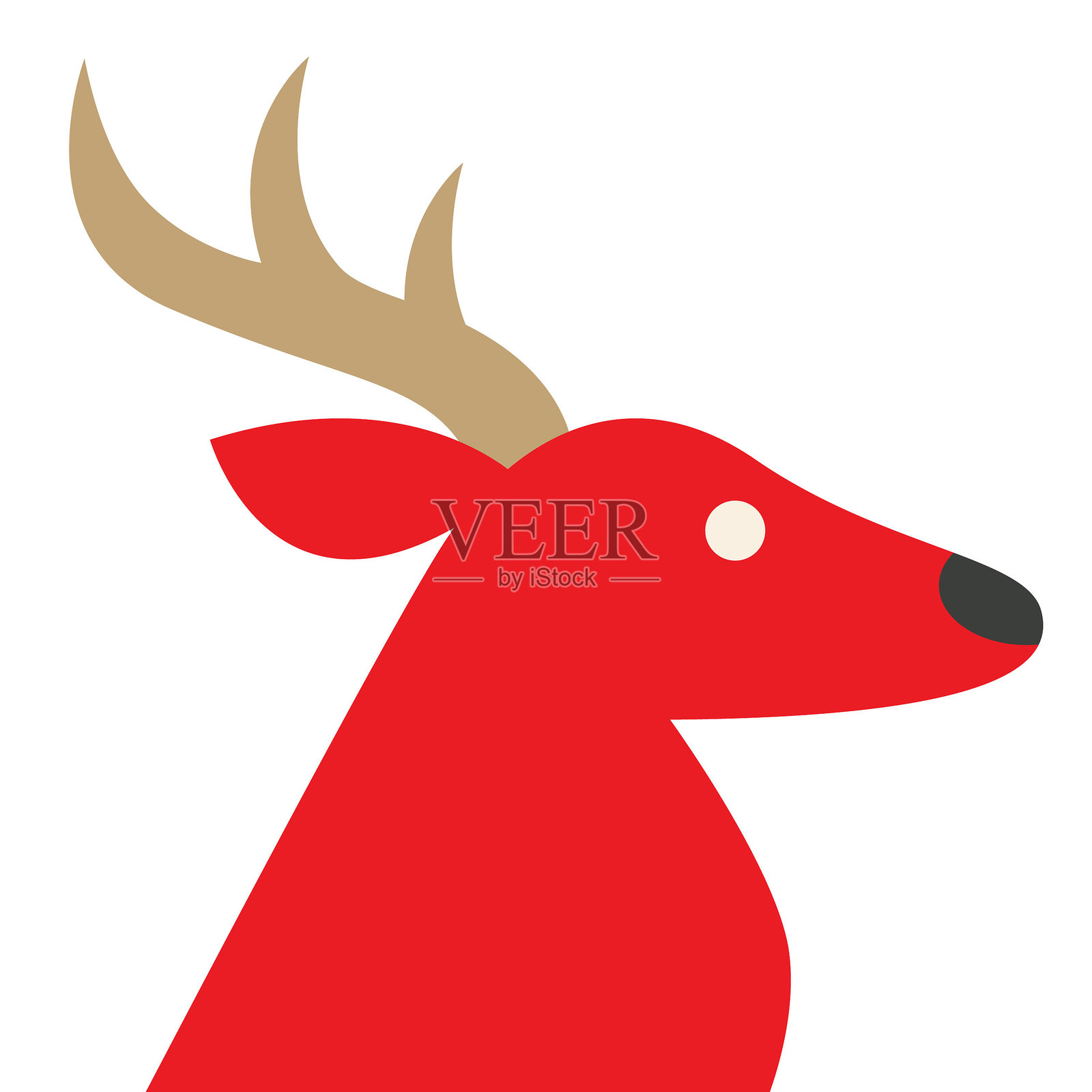 圣诞节抽象几何平面简单鹿图标插画图片素材