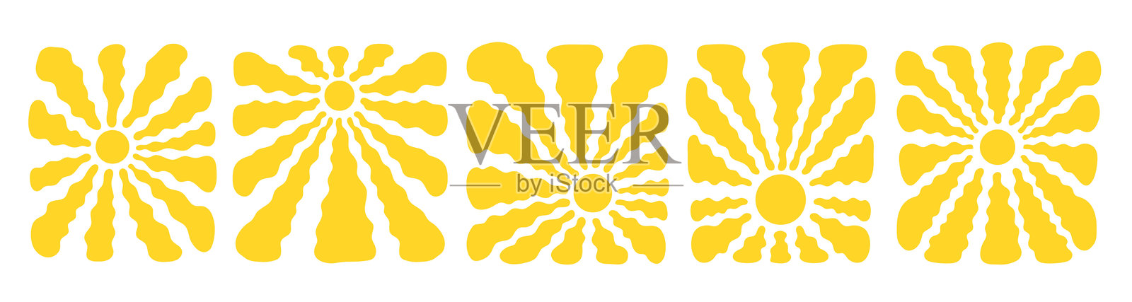 黄色的迷幻日落插画图片素材