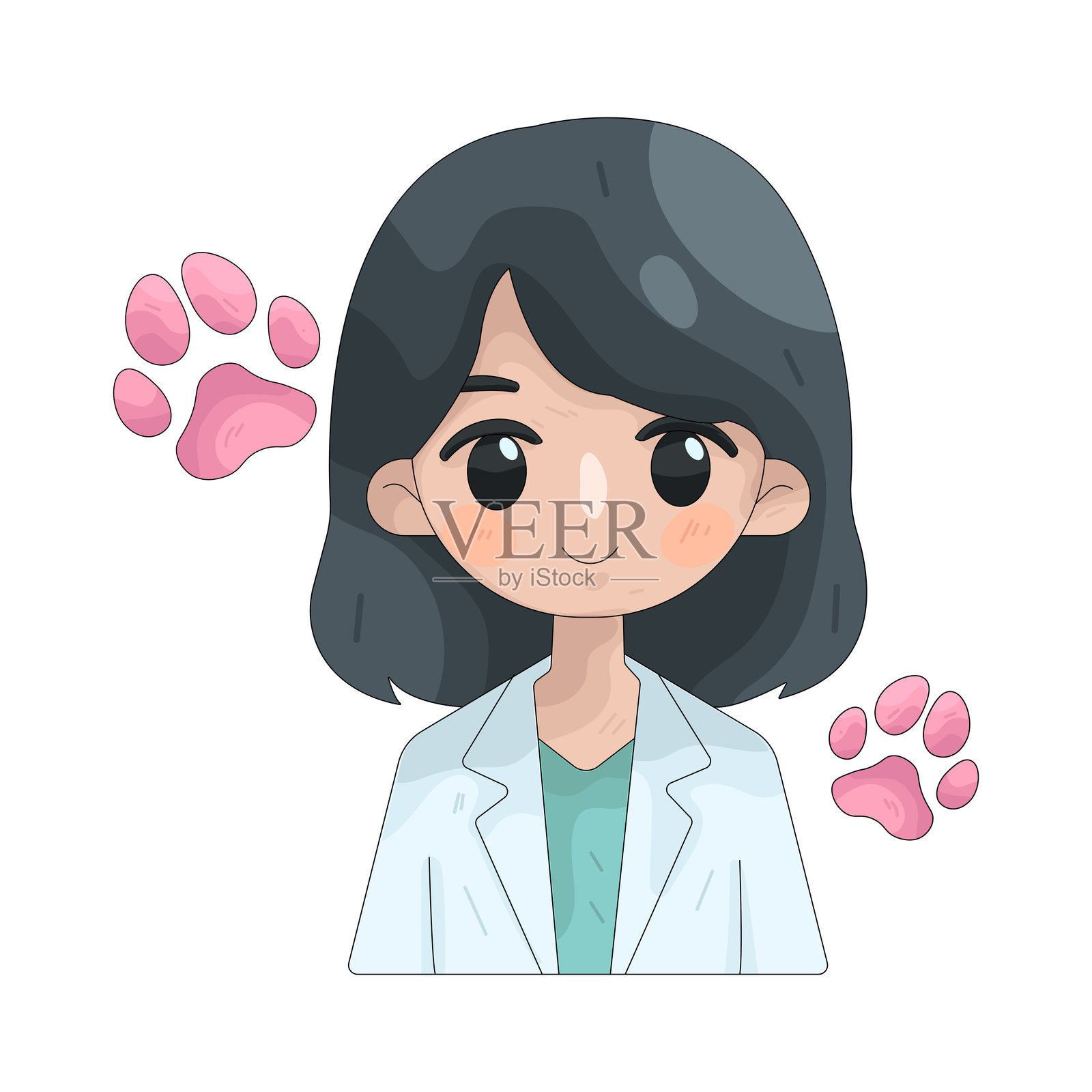 兽医插画图片素材