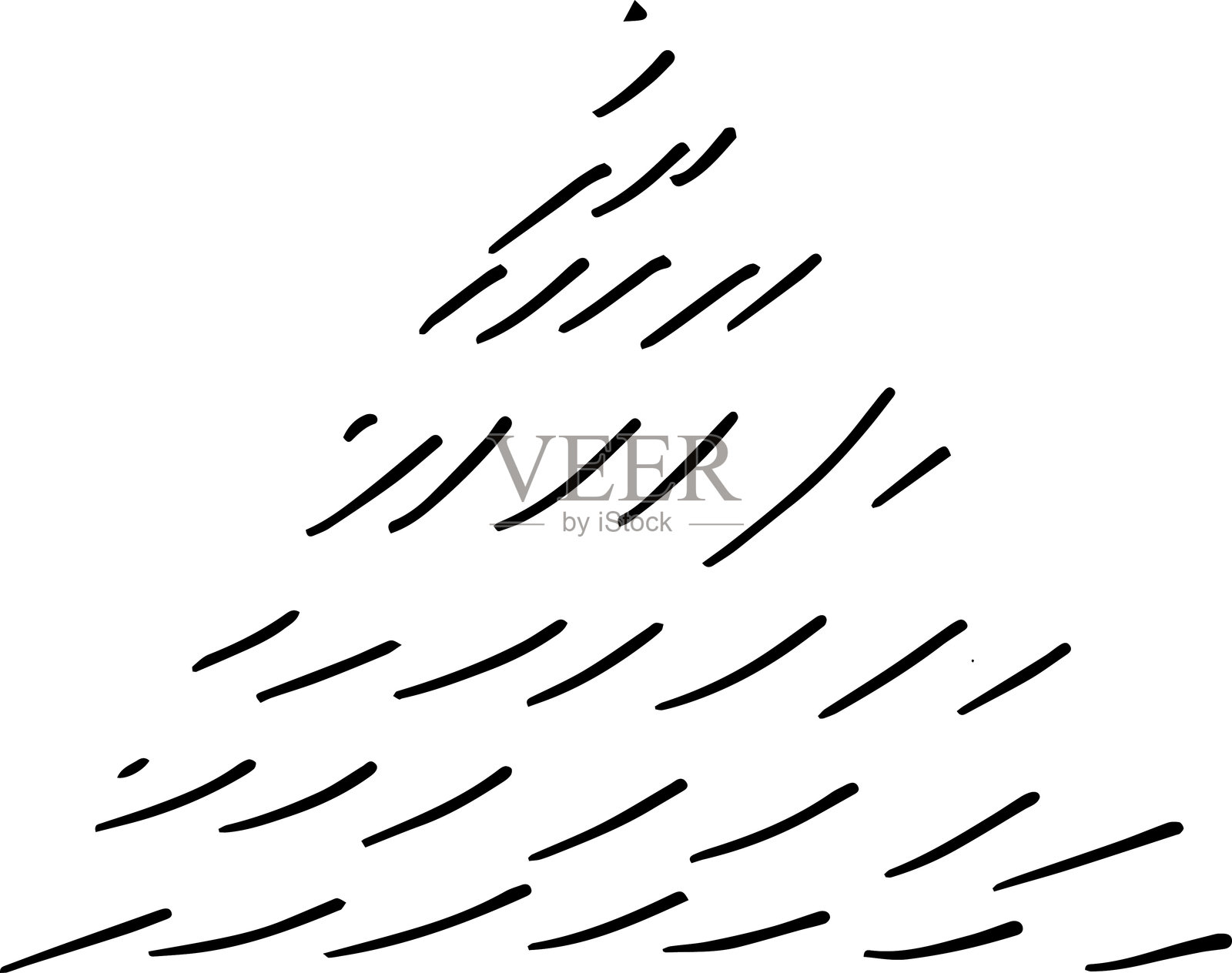 手绘三角形，带涂鸦图案，白色背景上的矢量孤立图标插画图片素材