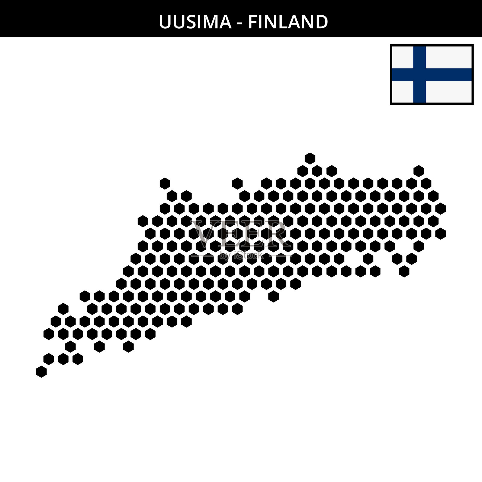 芬兰乌西马的大六边形点状地图插画图片素材