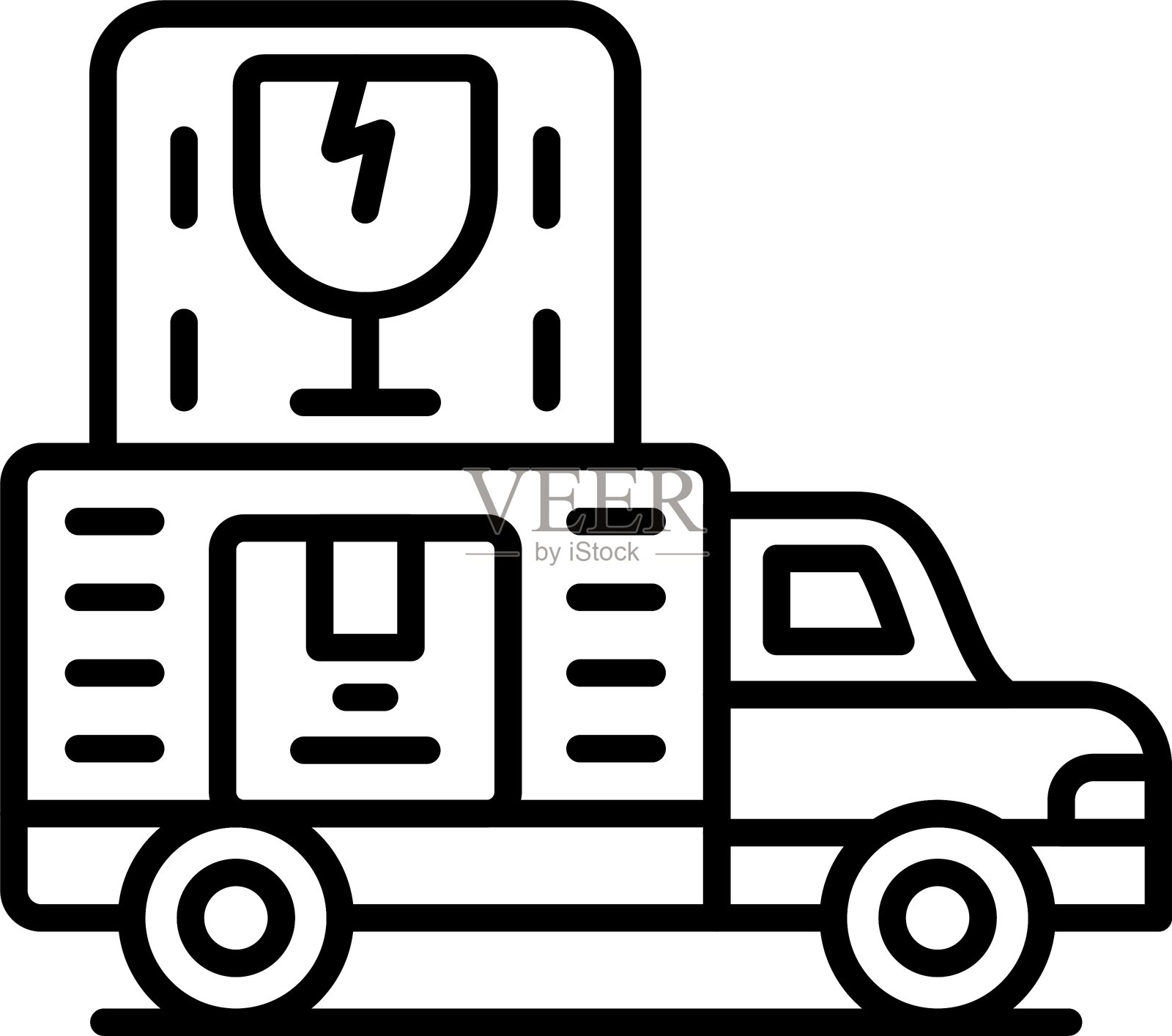 易碎图标矢量元素插画图片素材