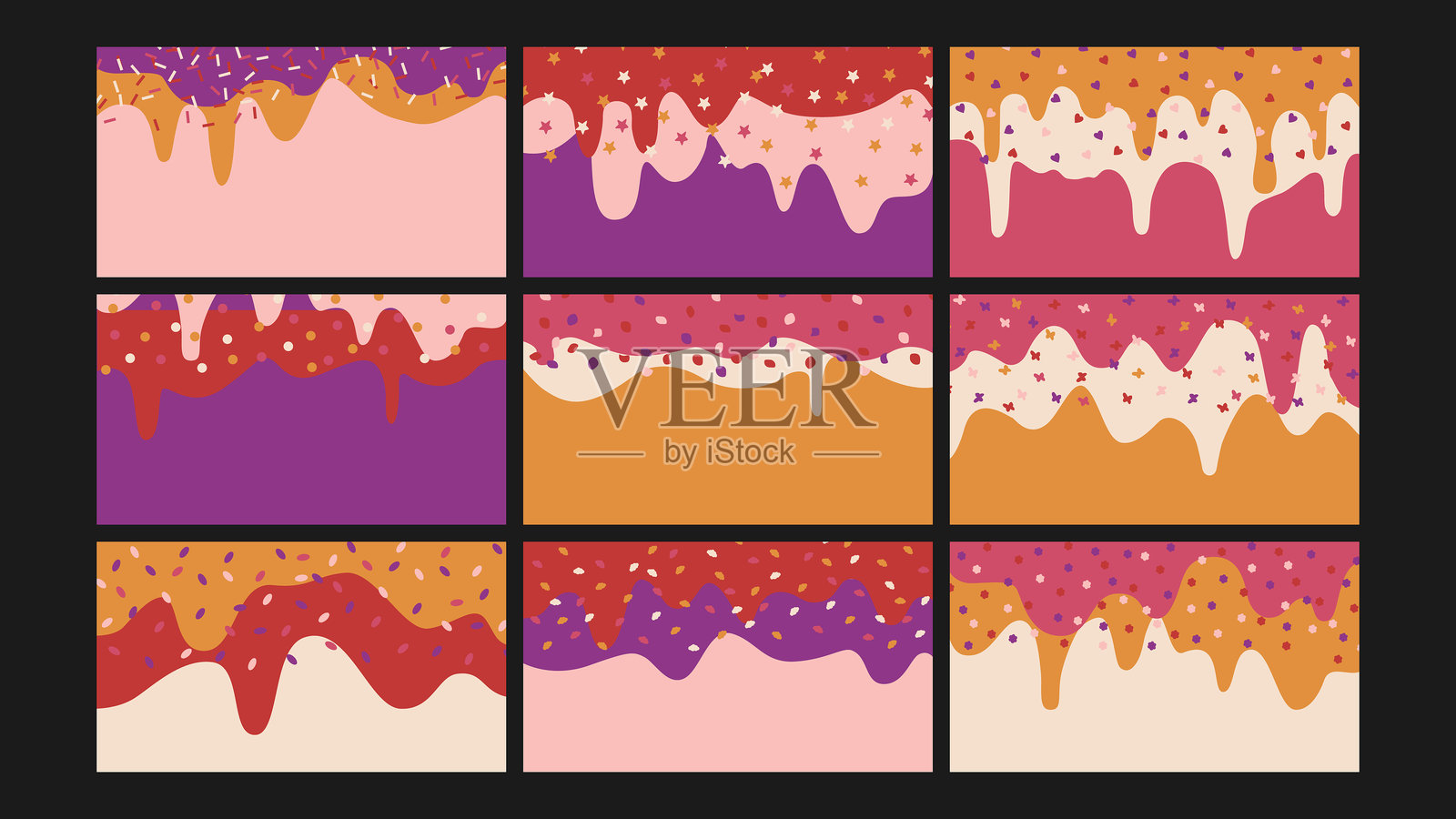 太空冒险卡通背景集插画图片素材