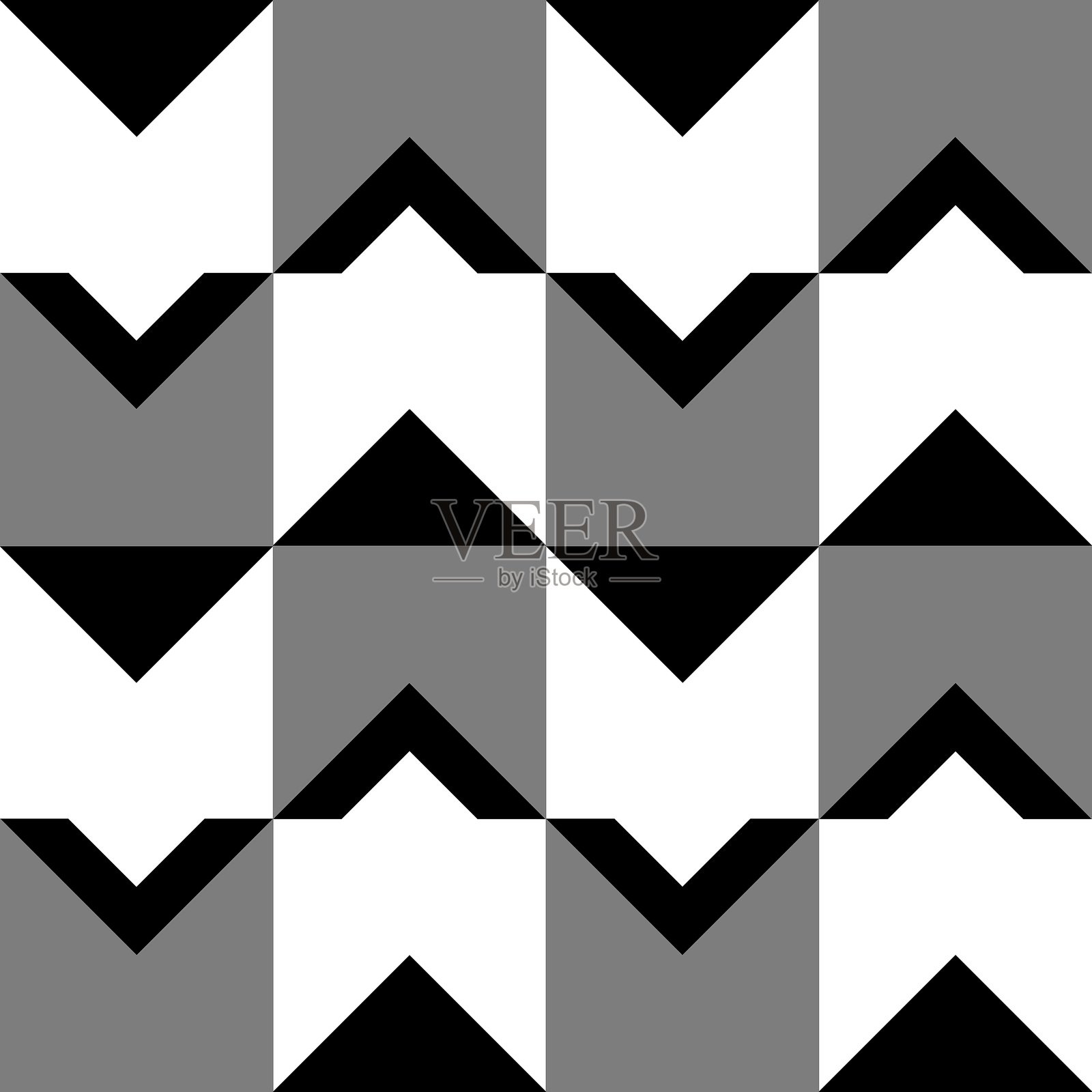 抽象几何无缝图案。极简几何装饰，拼图设计。矢量插图。插画图片素材