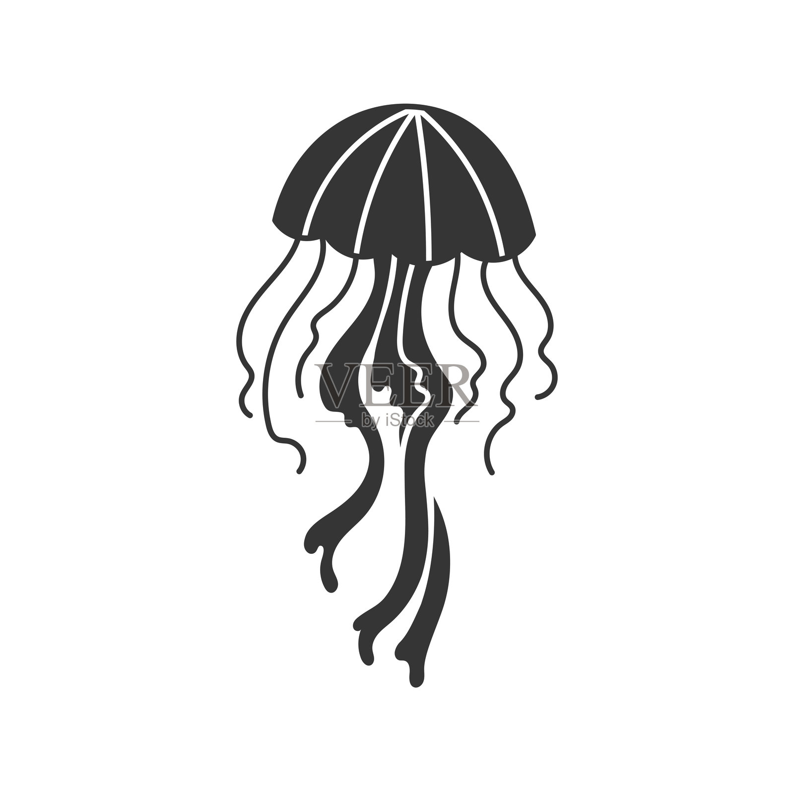 水母素描剪贴画插画图片素材