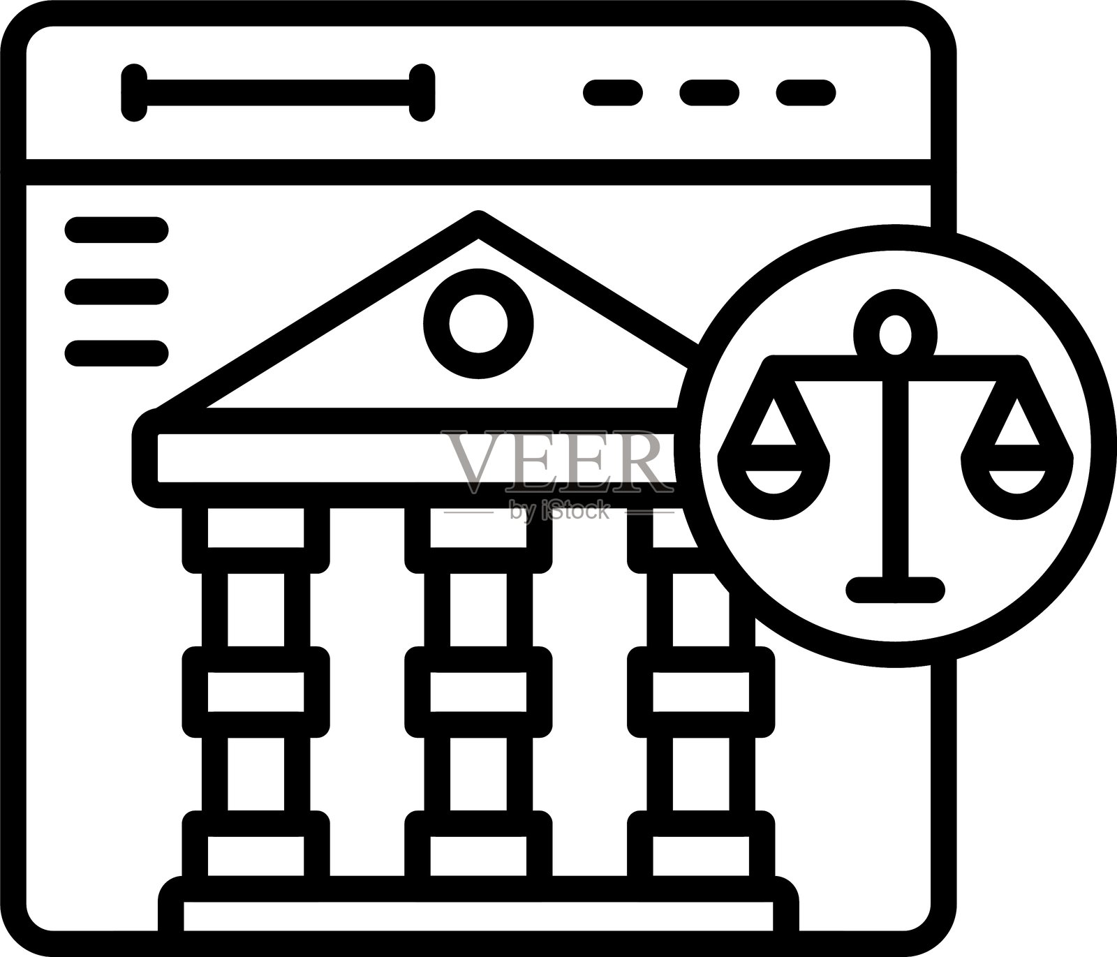 法院图标矢量元素插画图片素材