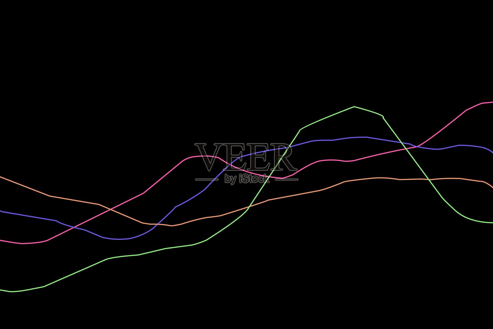 不同颜色的波浪线图形 .eps插画图片素材