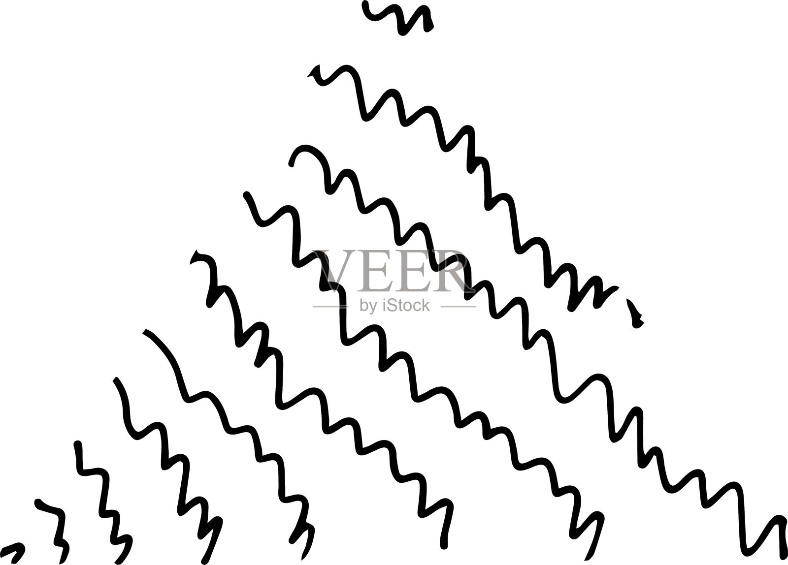 手绘三角形，带涂鸦图案，白色背景上的矢量孤立图标插画图片素材