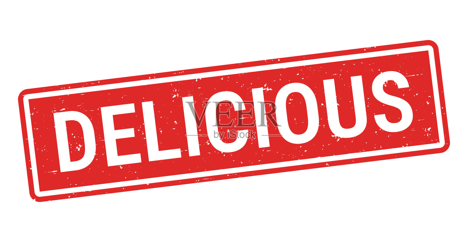 美味 - 白色背景上的红色橡胶印章插画图片素材