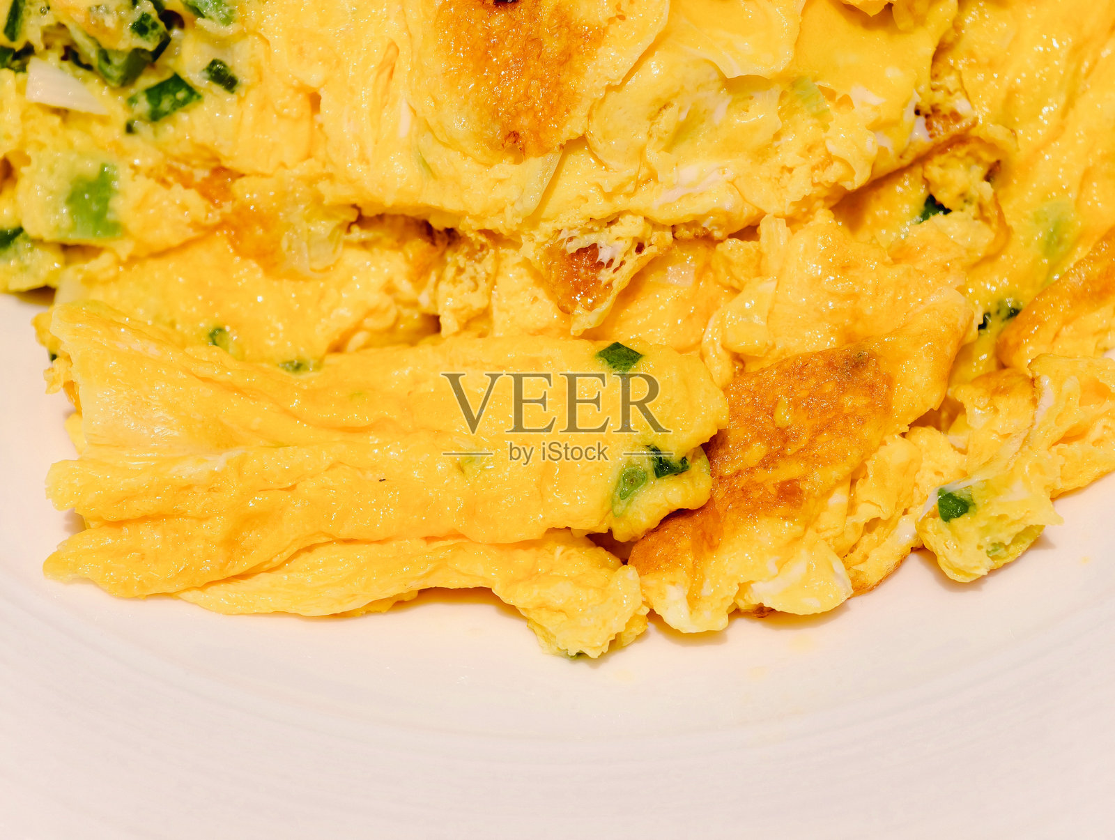 美味的葱花炒蛋照片摄影图片