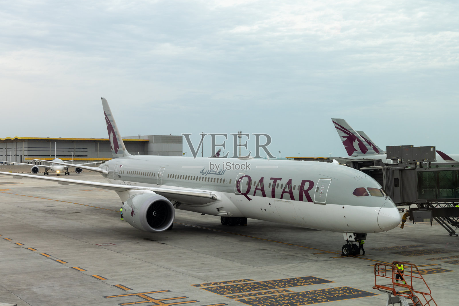 卡塔尔航空波音787-9梦想客机照片摄影图片