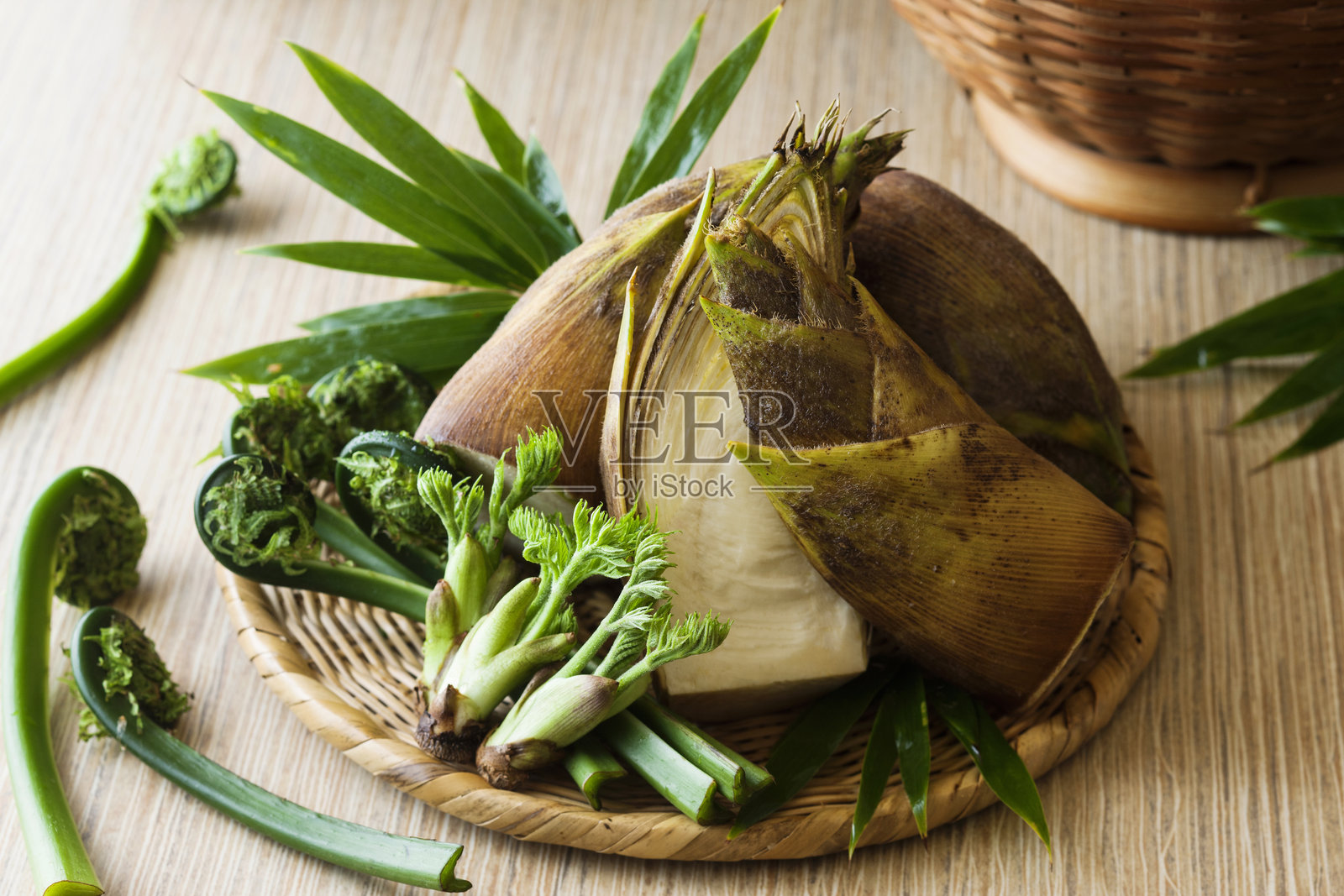 春季山野菜照片摄影图片