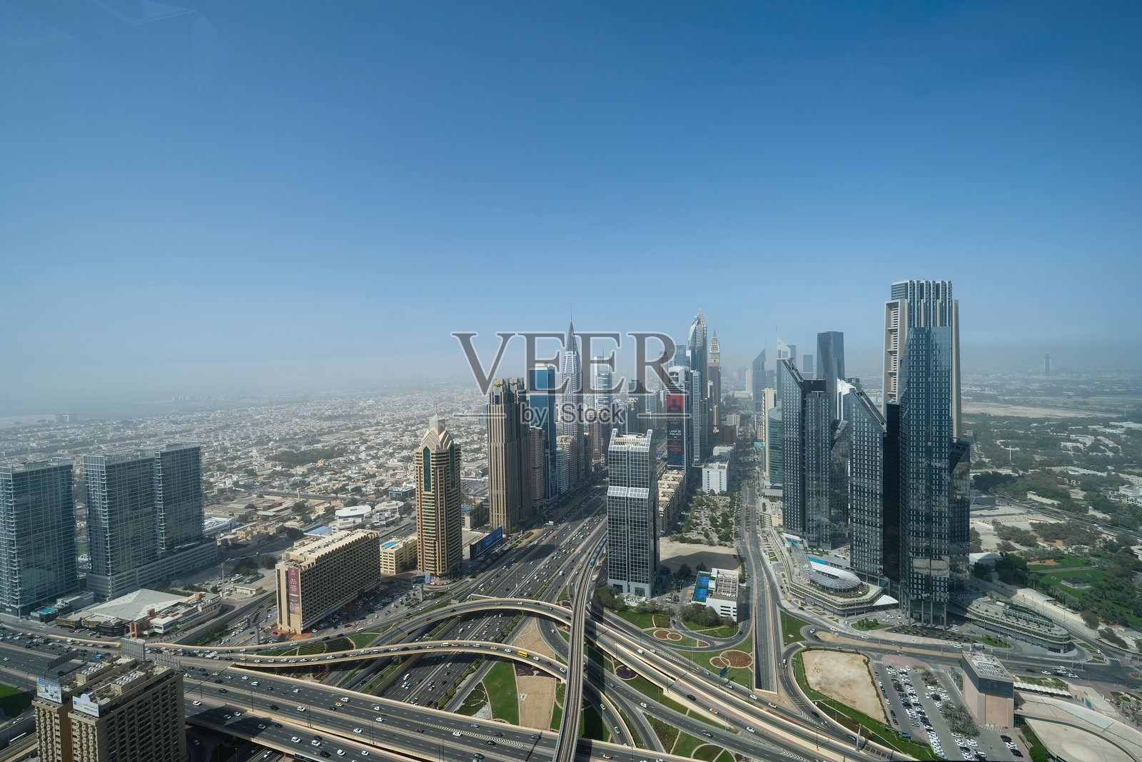 阿联酋迪拜城市天际线鸟瞰图照片摄影图片