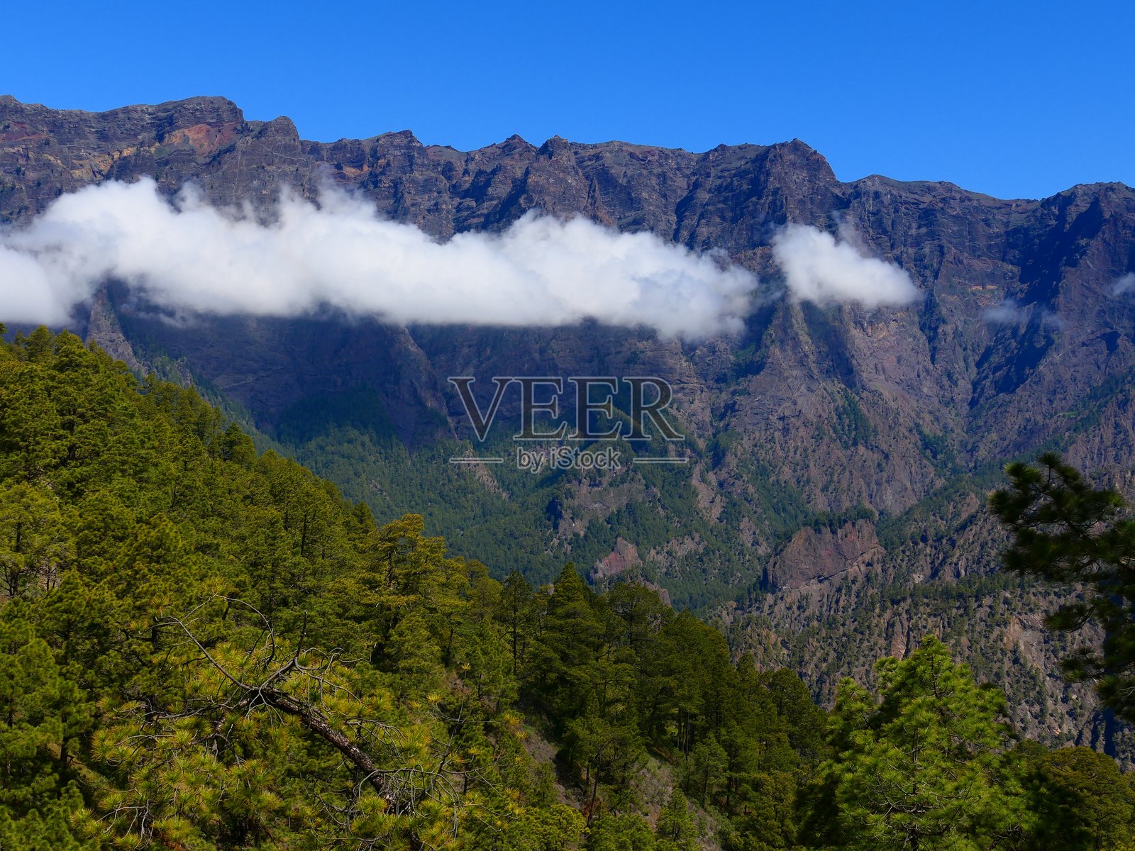 塔布里恩特火山口国家公园，加那利群岛拉帕尔马岛照片摄影图片