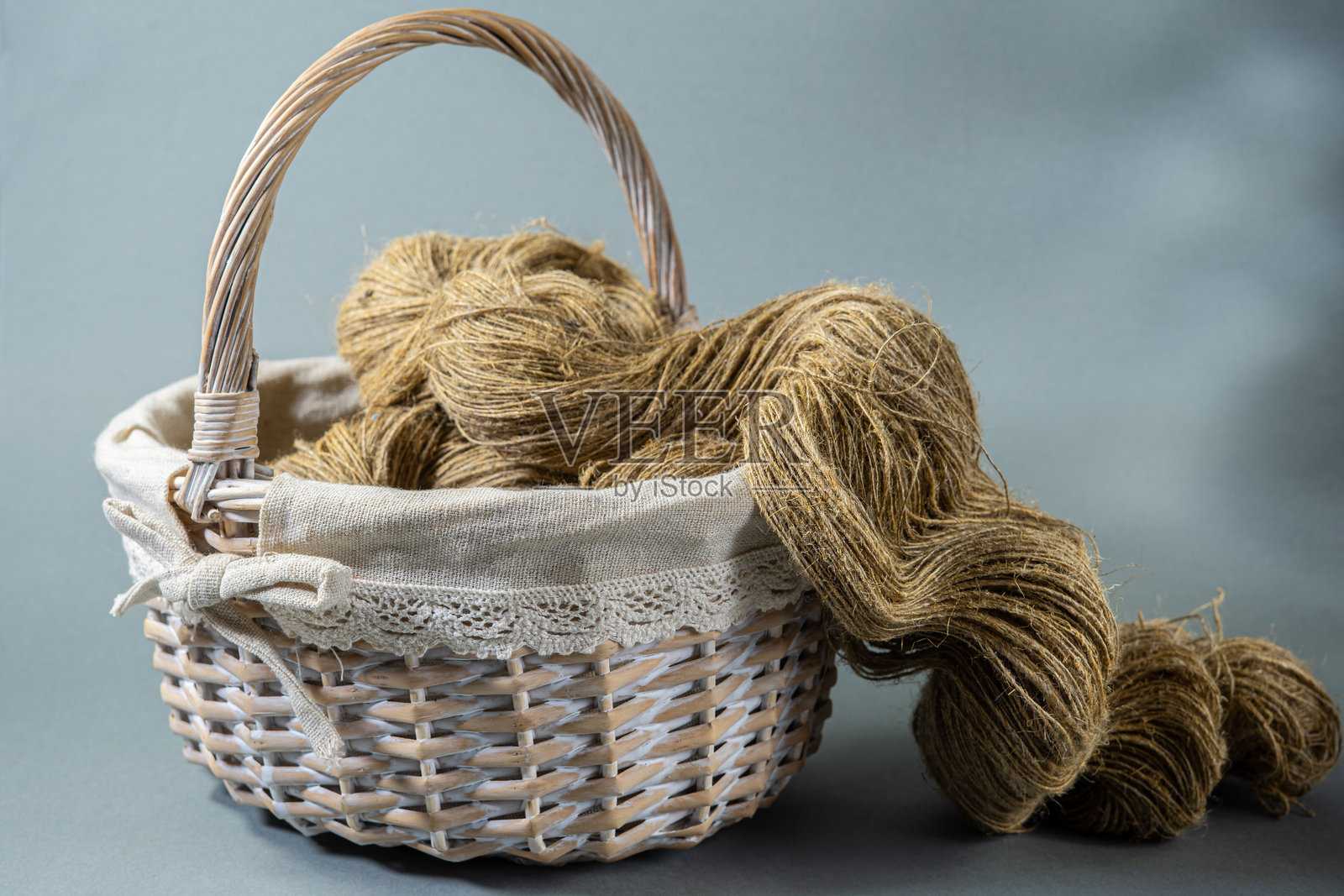 亚麻纱线照片摄影图片