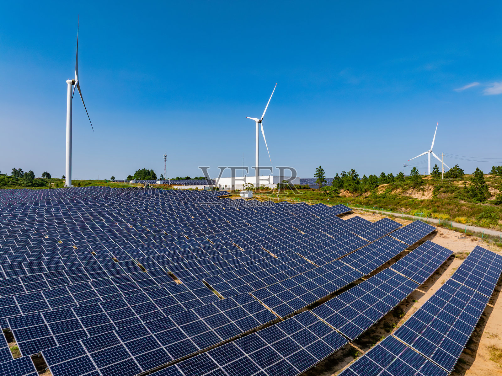 光伏太阳能风车新能源照片摄影图片