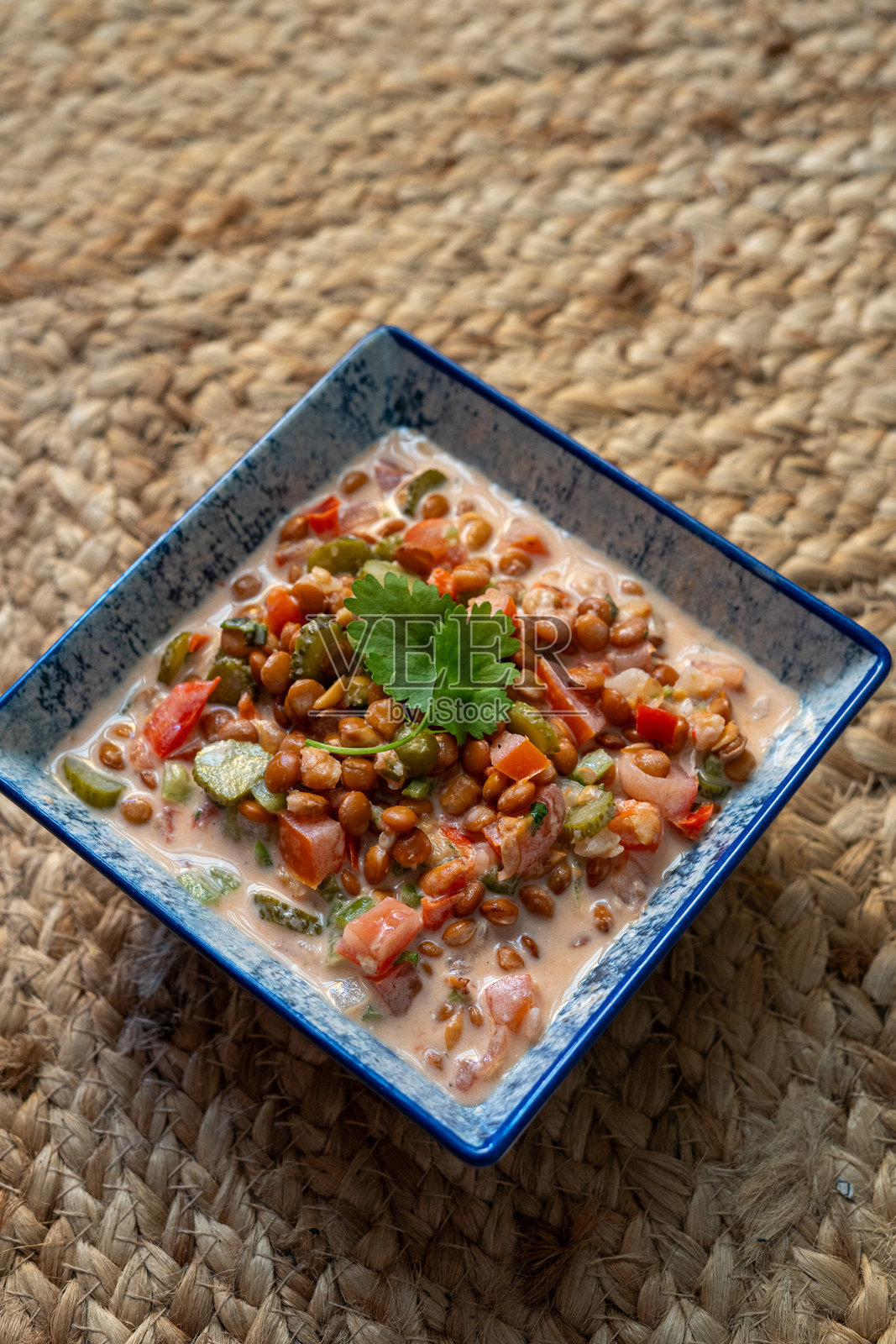 夏季扁豆蔬菜沙拉照片摄影图片