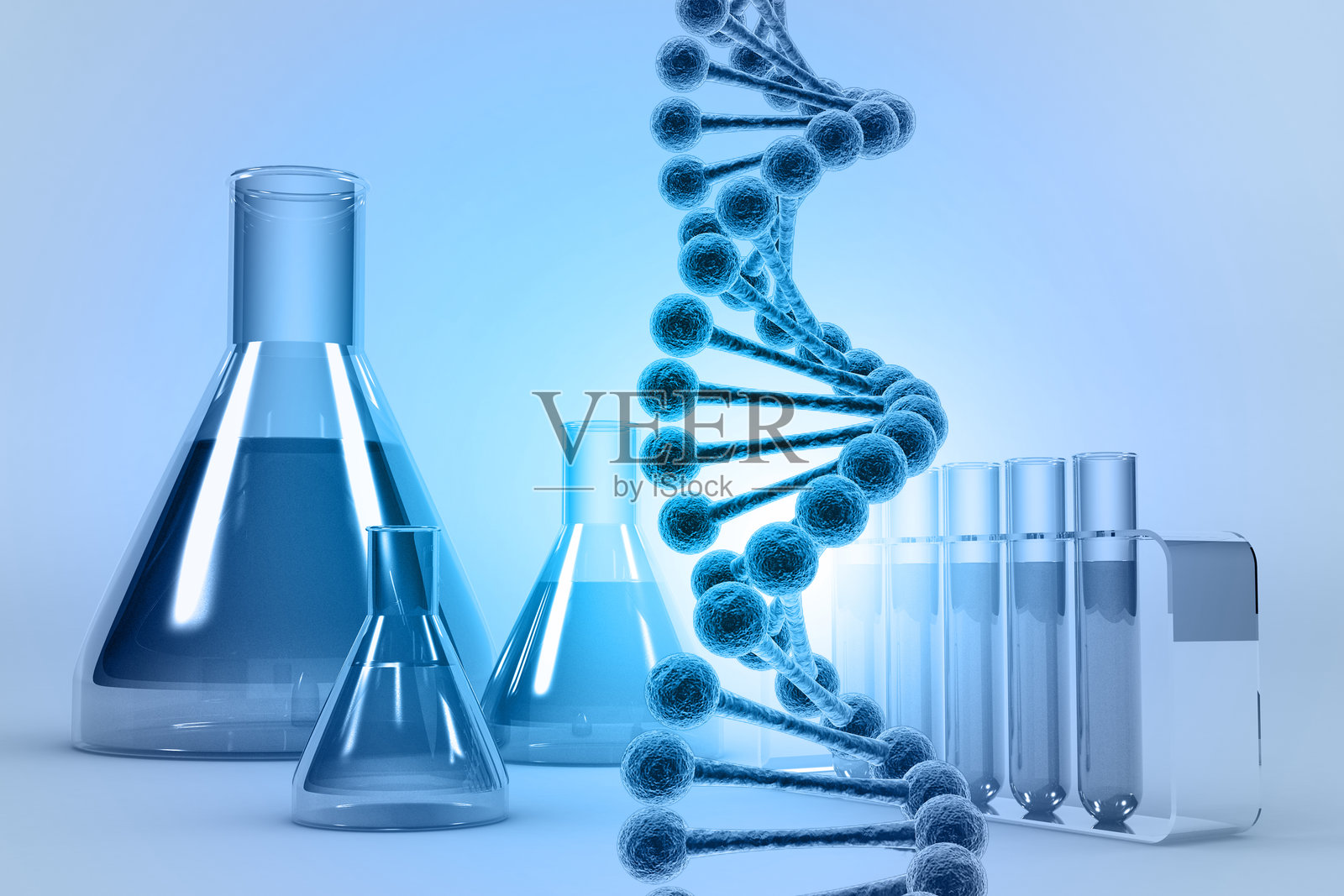 化学背景下的DNA分子链照片摄影图片