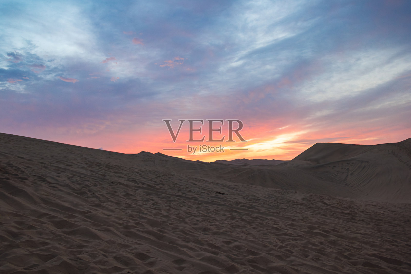 华卡奇纳沙漠的日落 - 伊卡照片摄影图片