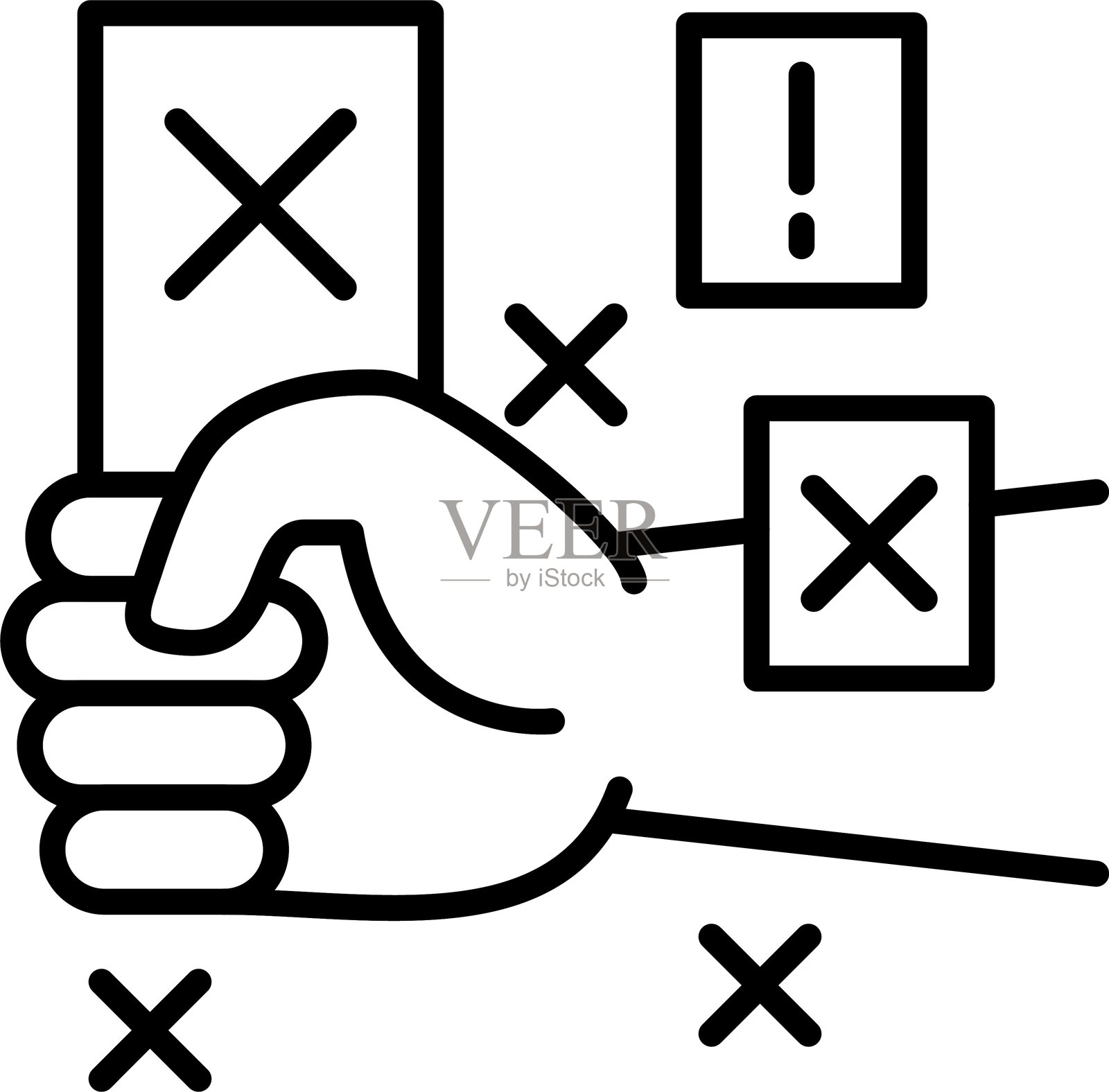 红牌图标矢量元素插画图片素材