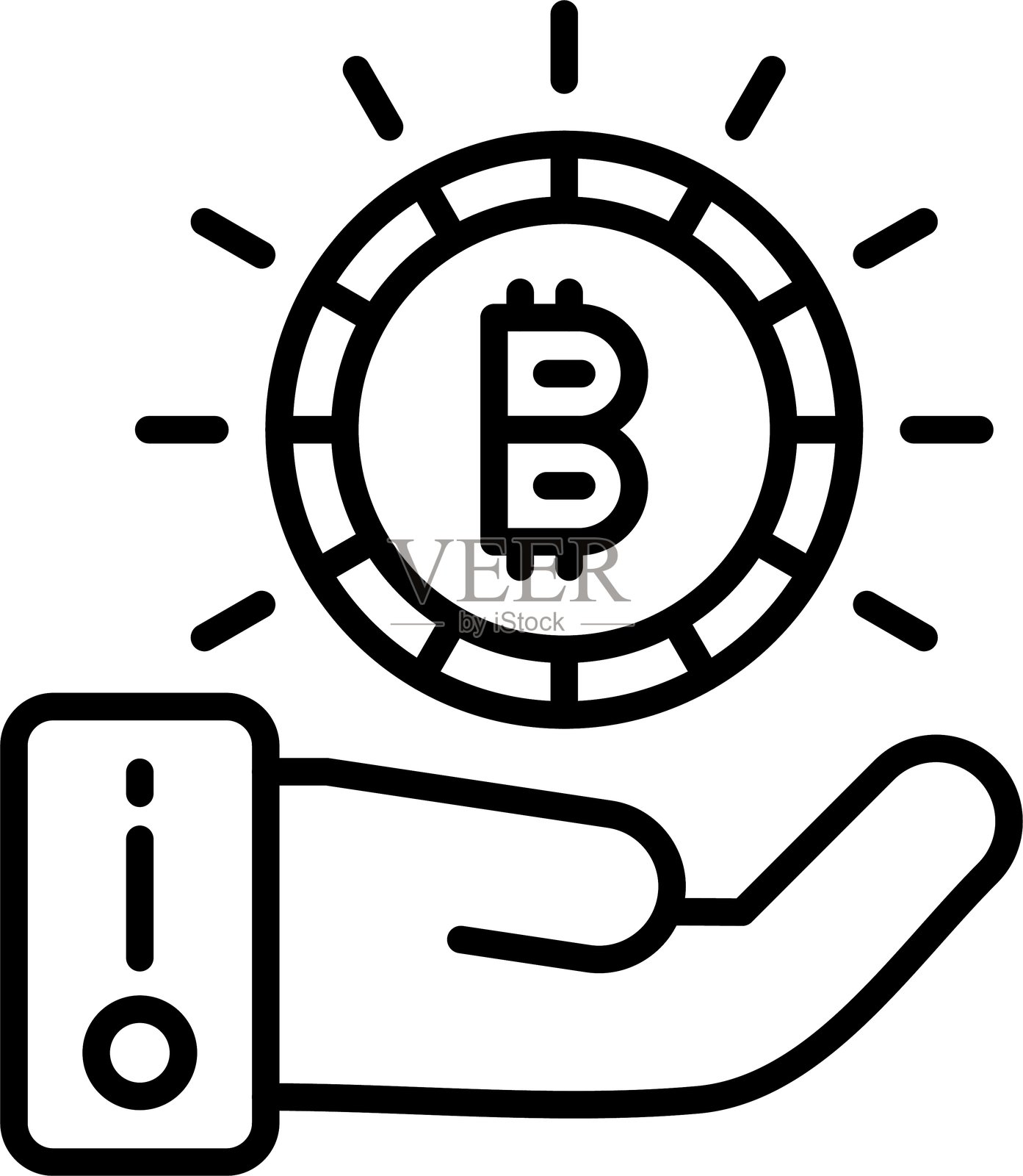 比特币图标矢量元素插画图片素材