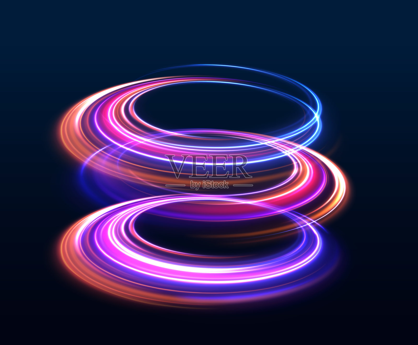 霓虹椭圆形状插画图片素材