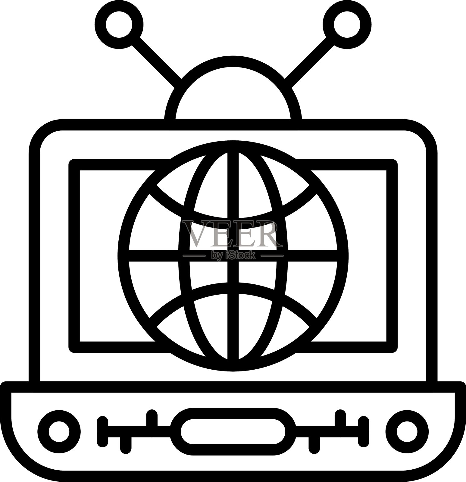 地球仪图标矢量元素插画图片素材