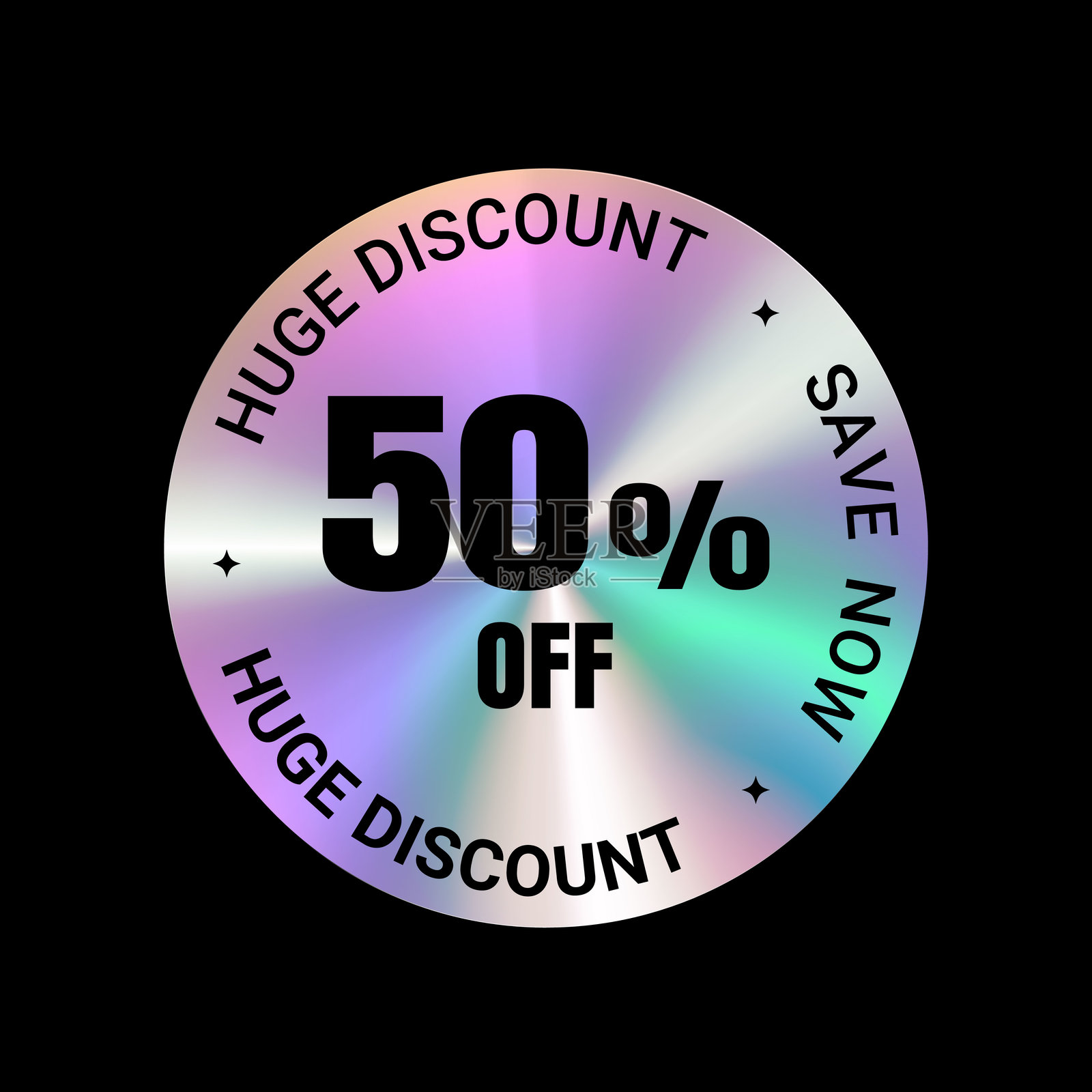 带有全息纹理的全息贴纸或标签插画图片素材