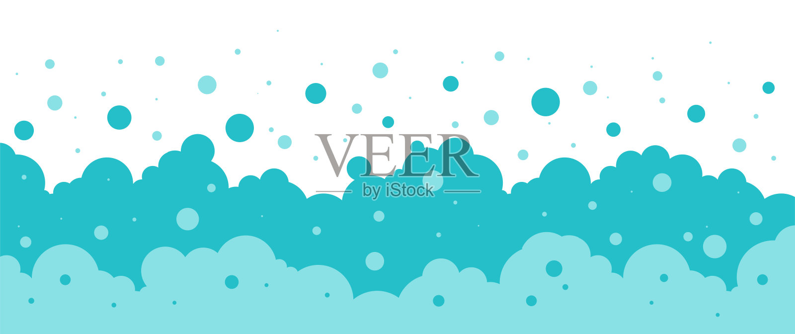 肥皂泡图案，浴泡背景，水汽泡苏打背景。蓝色、白色的碳酸框架。婴儿洗衣流。卡通洗发水纹理，泡沫边框，浴室泡沫。抽象矢量图。插画图片素材