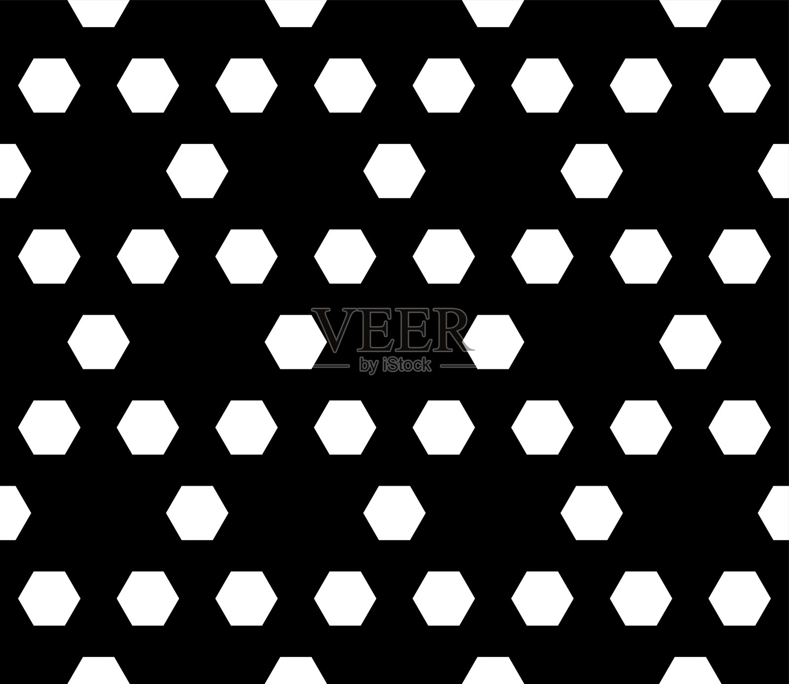 单色无缝图案，六边形纹理插画图片素材