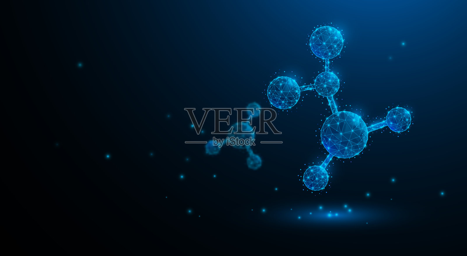 分子技术图形设计背景。原子矢量插图。插画图片素材