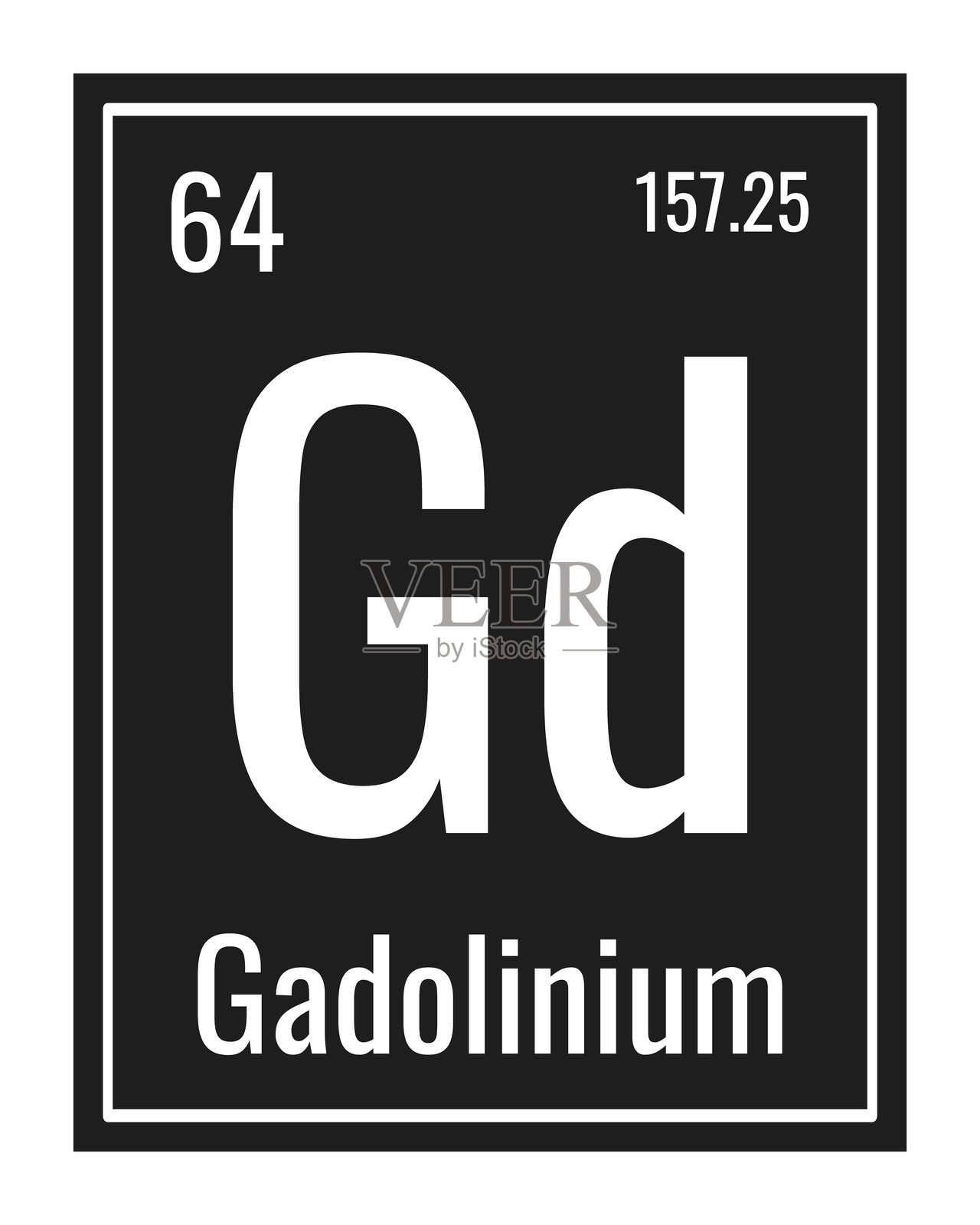 镓元素符号。周期表中的化学元素。白色背景上的矢量插图。玻璃标志。插画图片素材