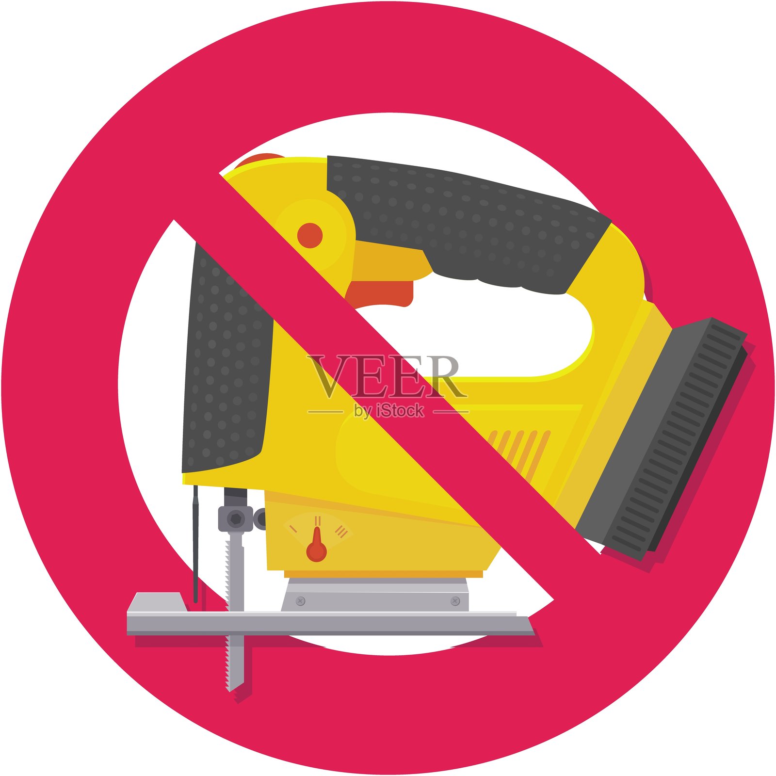 拼图禁令（扁平设计）插画图片素材