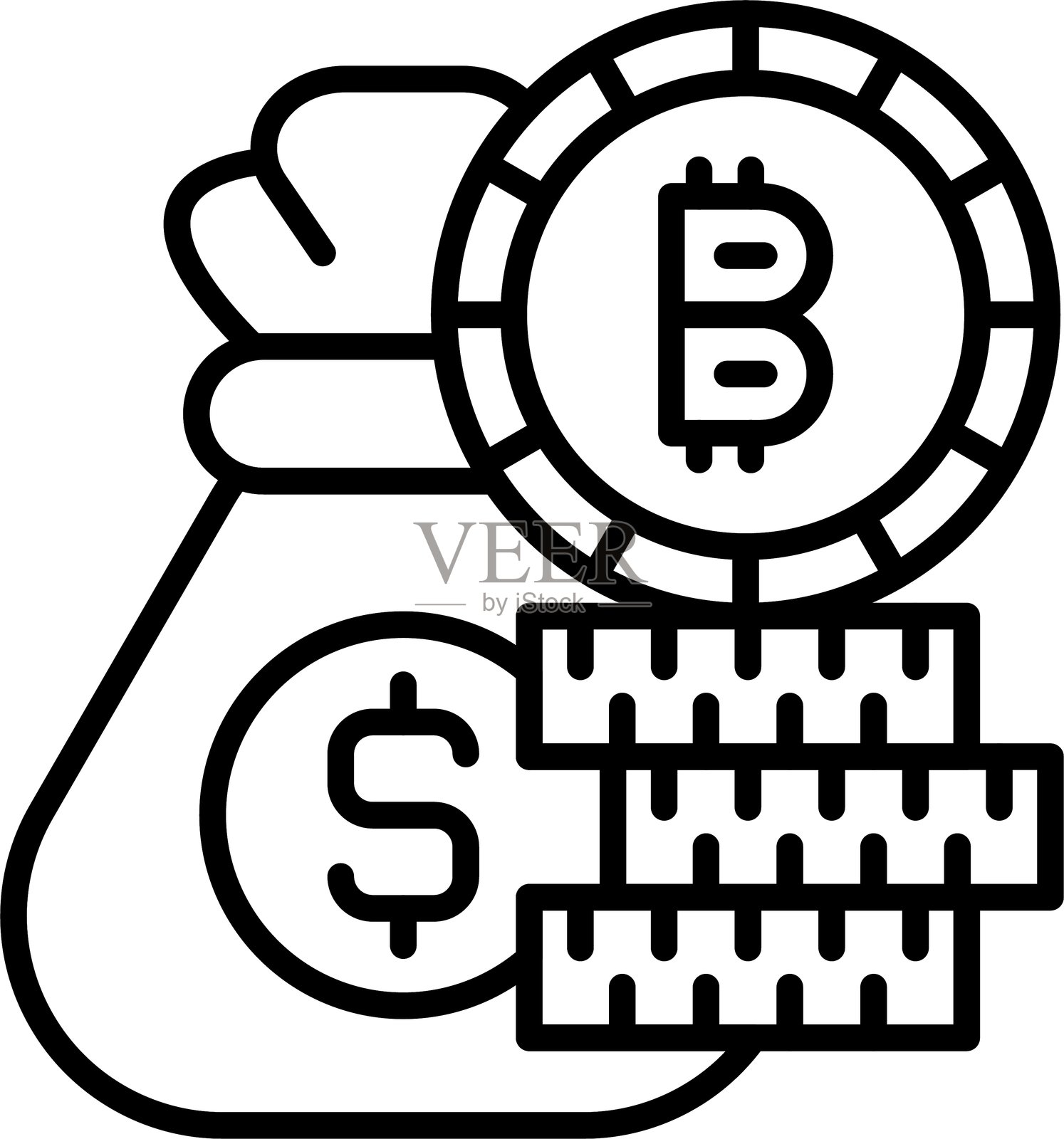 比特币图标矢量元素插画图片素材