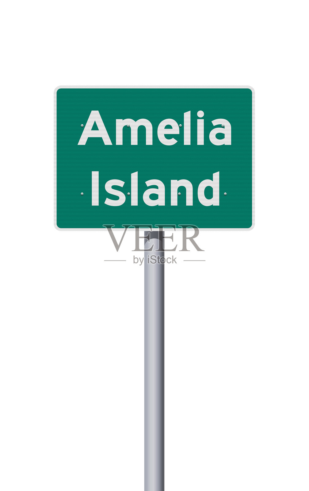 阿梅利亚岛市界路标插画图片素材