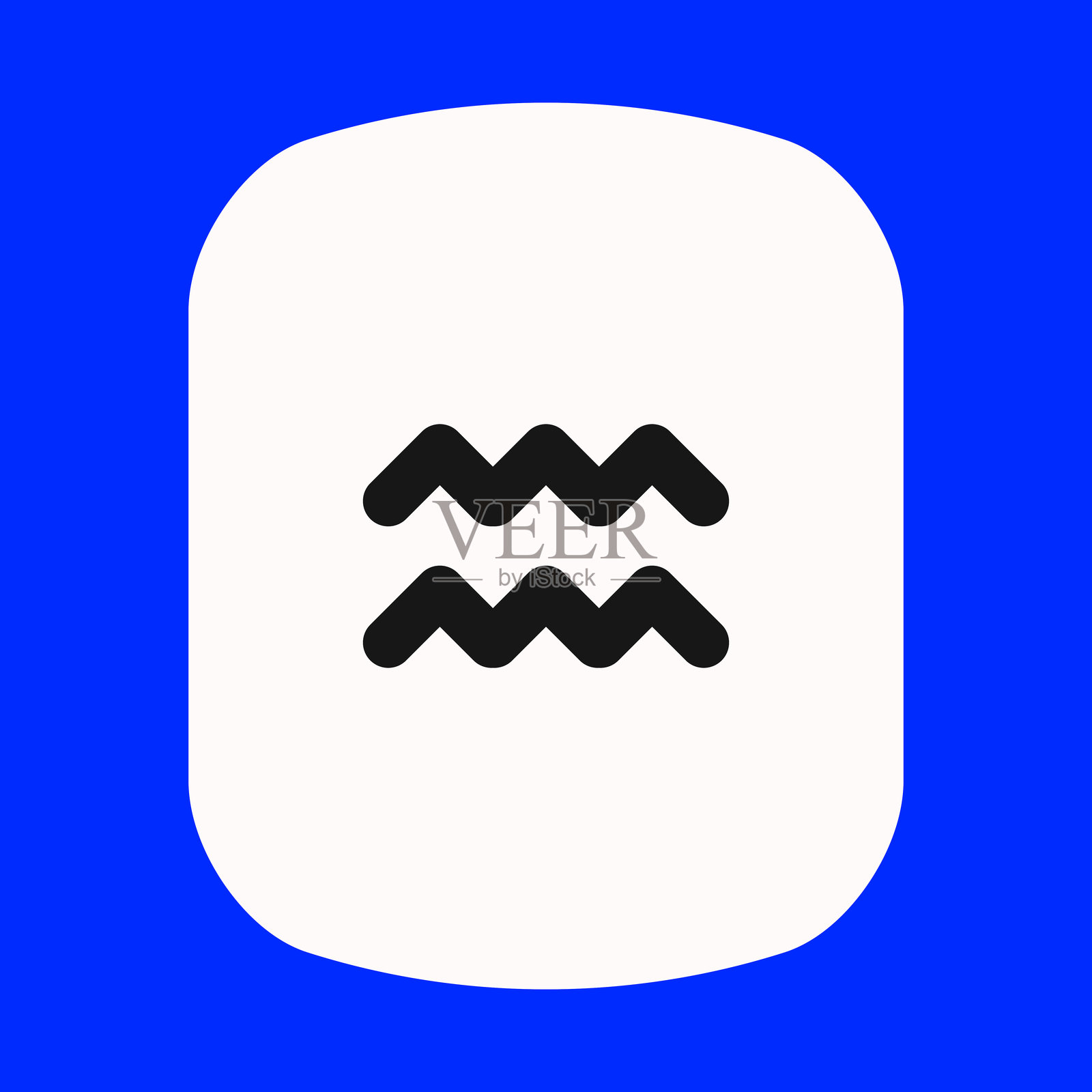 星座运势。水瓶座星象图标符号。风格化的星座神秘图案。简单线条矢量插图插画图片素材