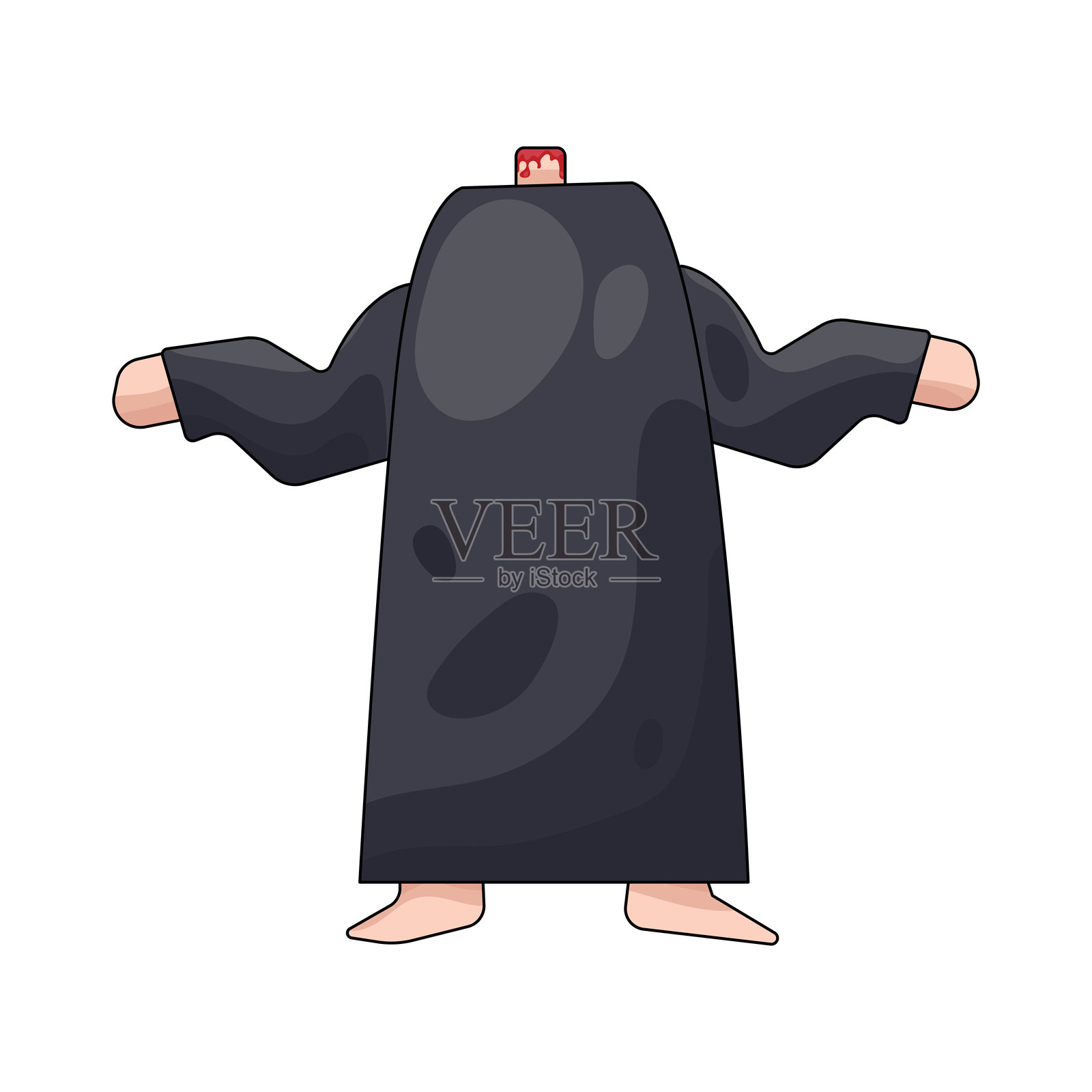 穿着无头人服装的孩子插画图片素材