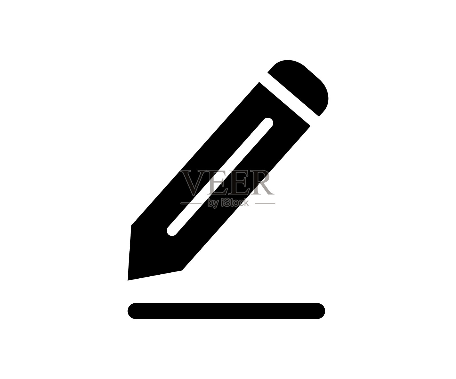 编辑图标。铅笔图标，注册。铅笔图标以图形风格的矢量设计和插图。插画图片素材