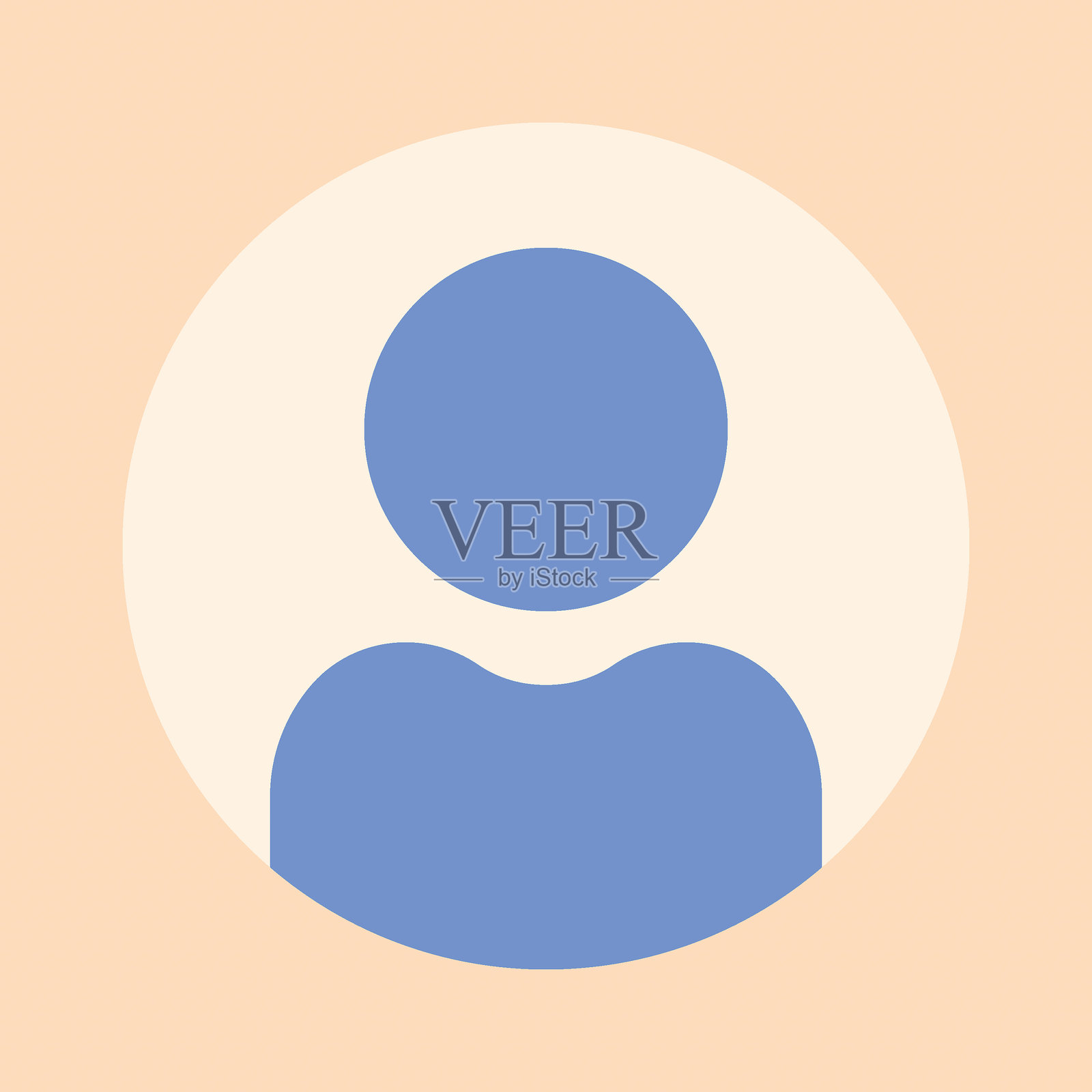 扁平化插图。头像，用户资料，面部图标，中性性别轮廓，个人资料图片。适合社交媒体资料、图标、启动画面和作为模板使用。插画图片素材