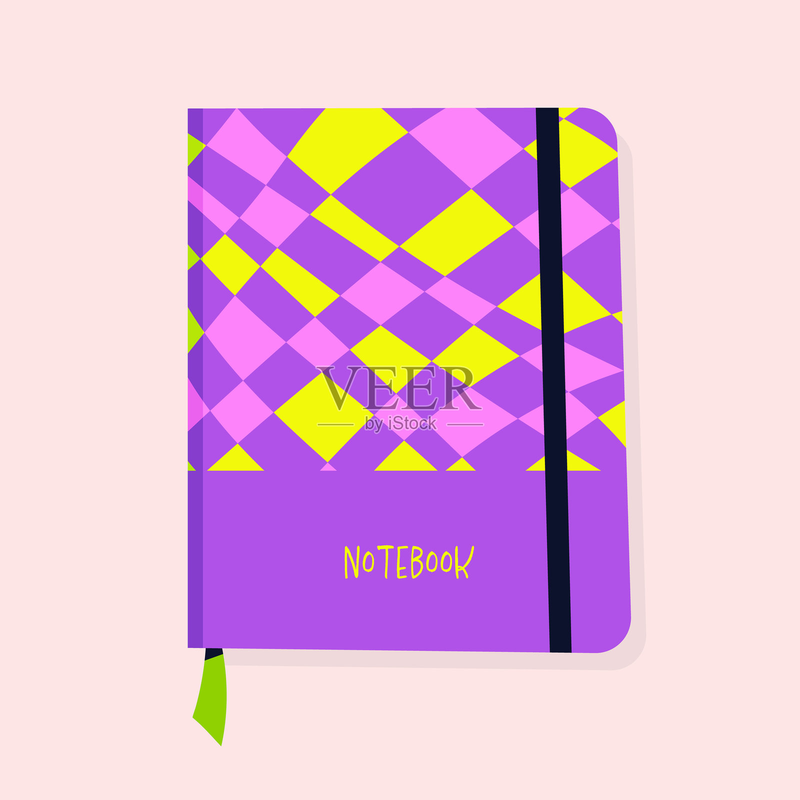 彩色的学校笔记本，带有图案插画图片素材