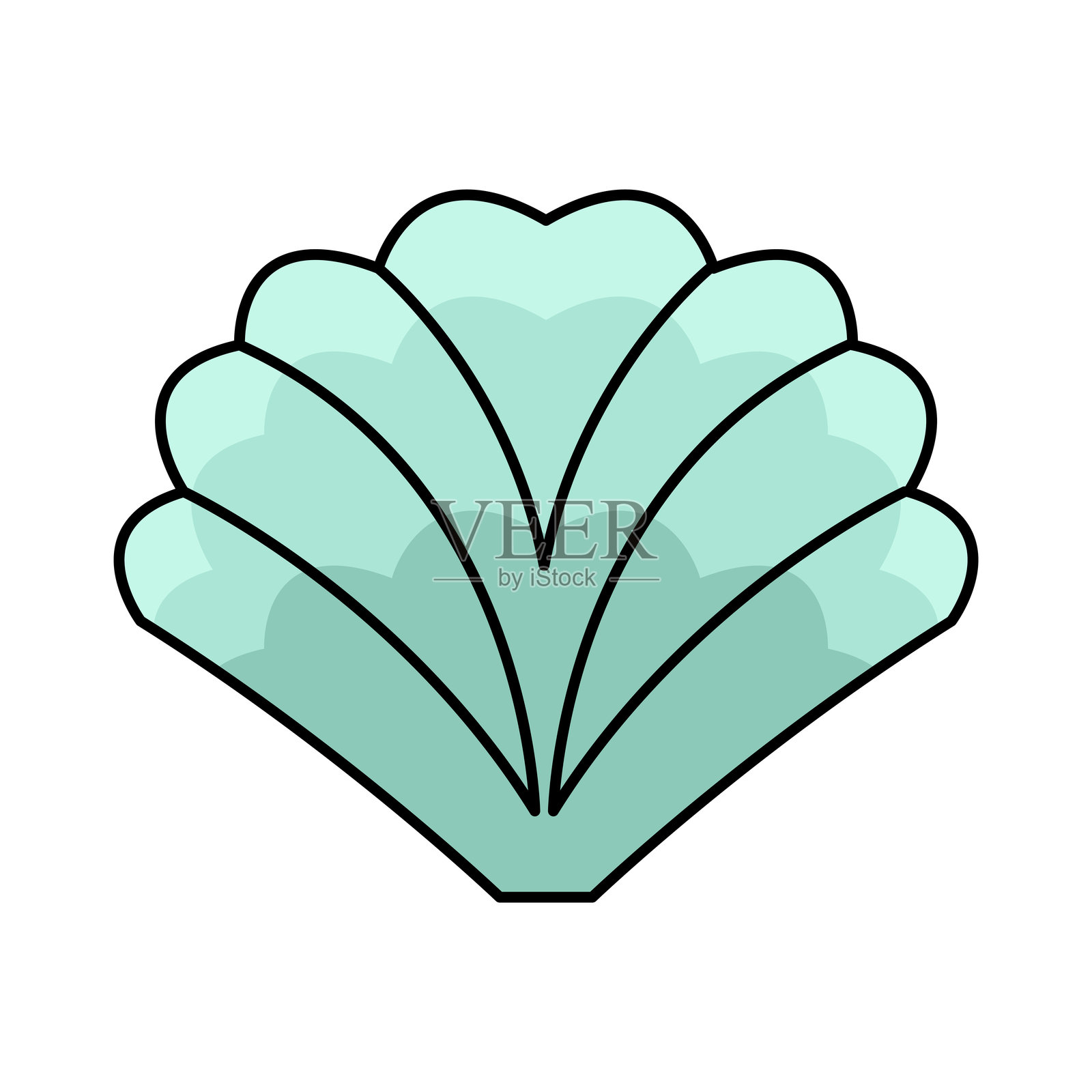 蛤蜊壳插画图片素材