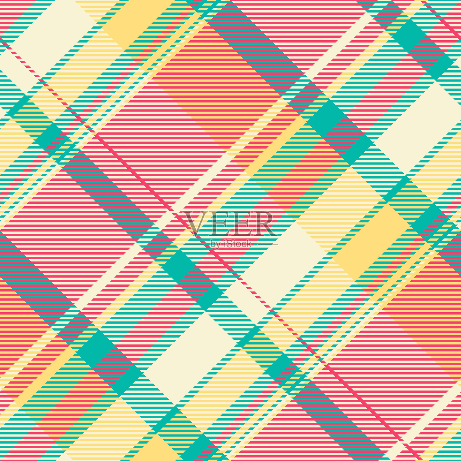 温暖宜人的色彩中充满活力的格子图案。多功能的纺织设计，唤起舒适和休闲风格。非常适合用作背景、服装和手工艺品。插画图片素材
