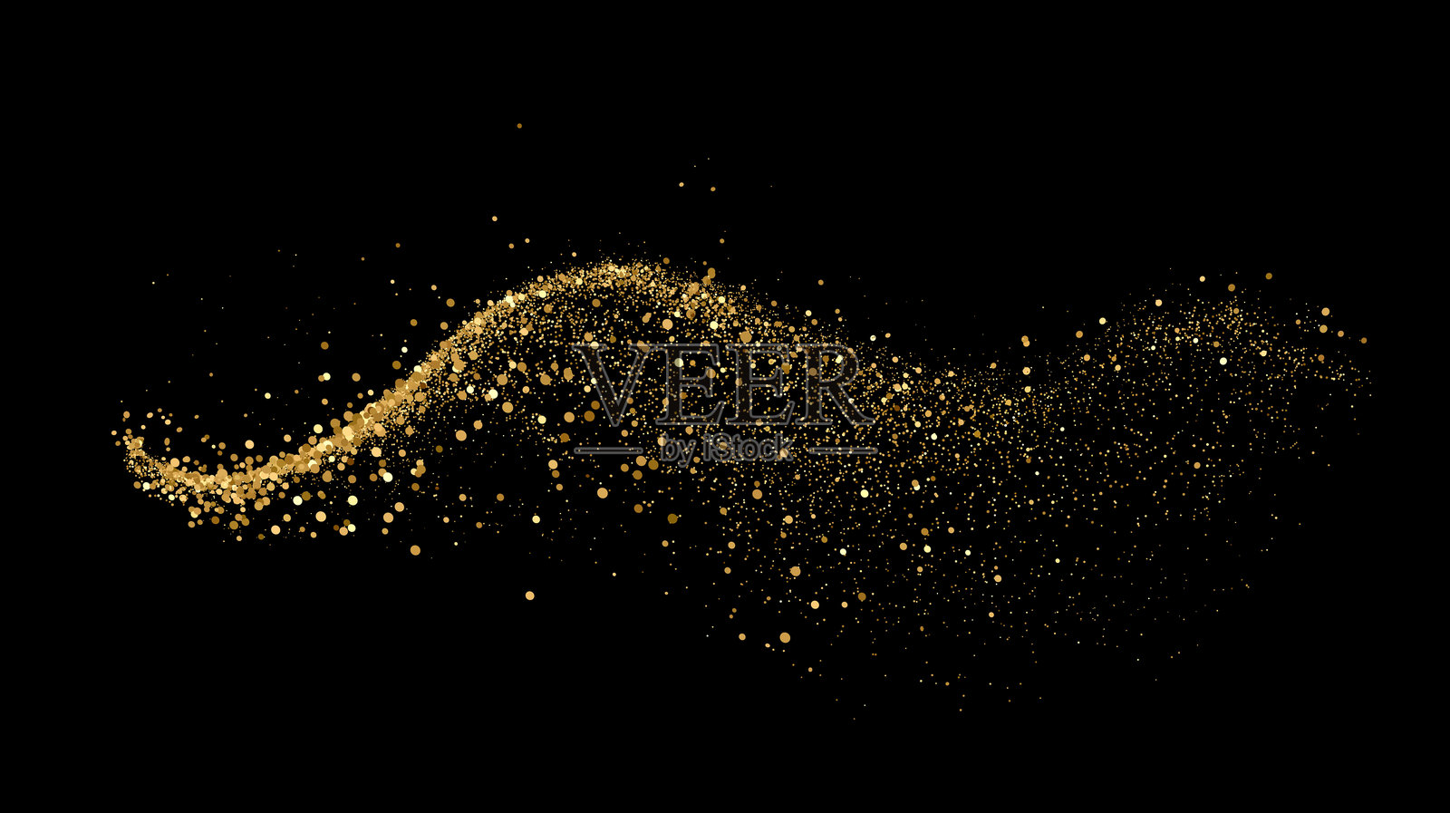 抽象闪亮的金色闪光设计元素。用于新年和圣诞快乐贺卡设计插画图片素材