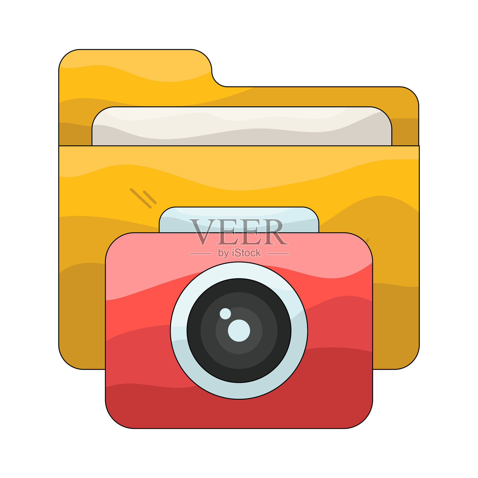 相机保存插画图片素材