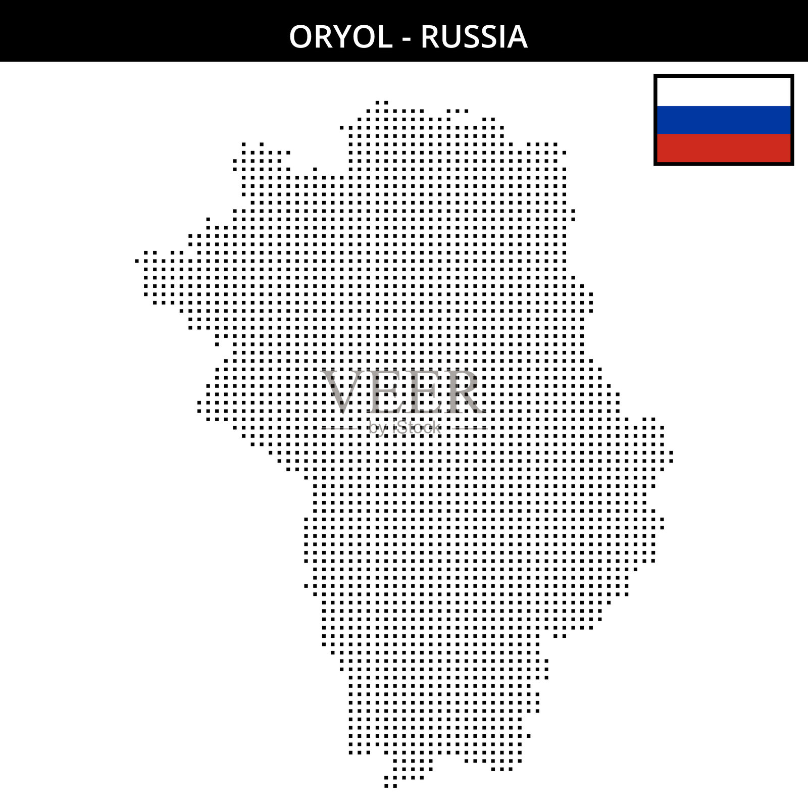 俄罗斯奥廖尔的小方格点状地图插画图片素材